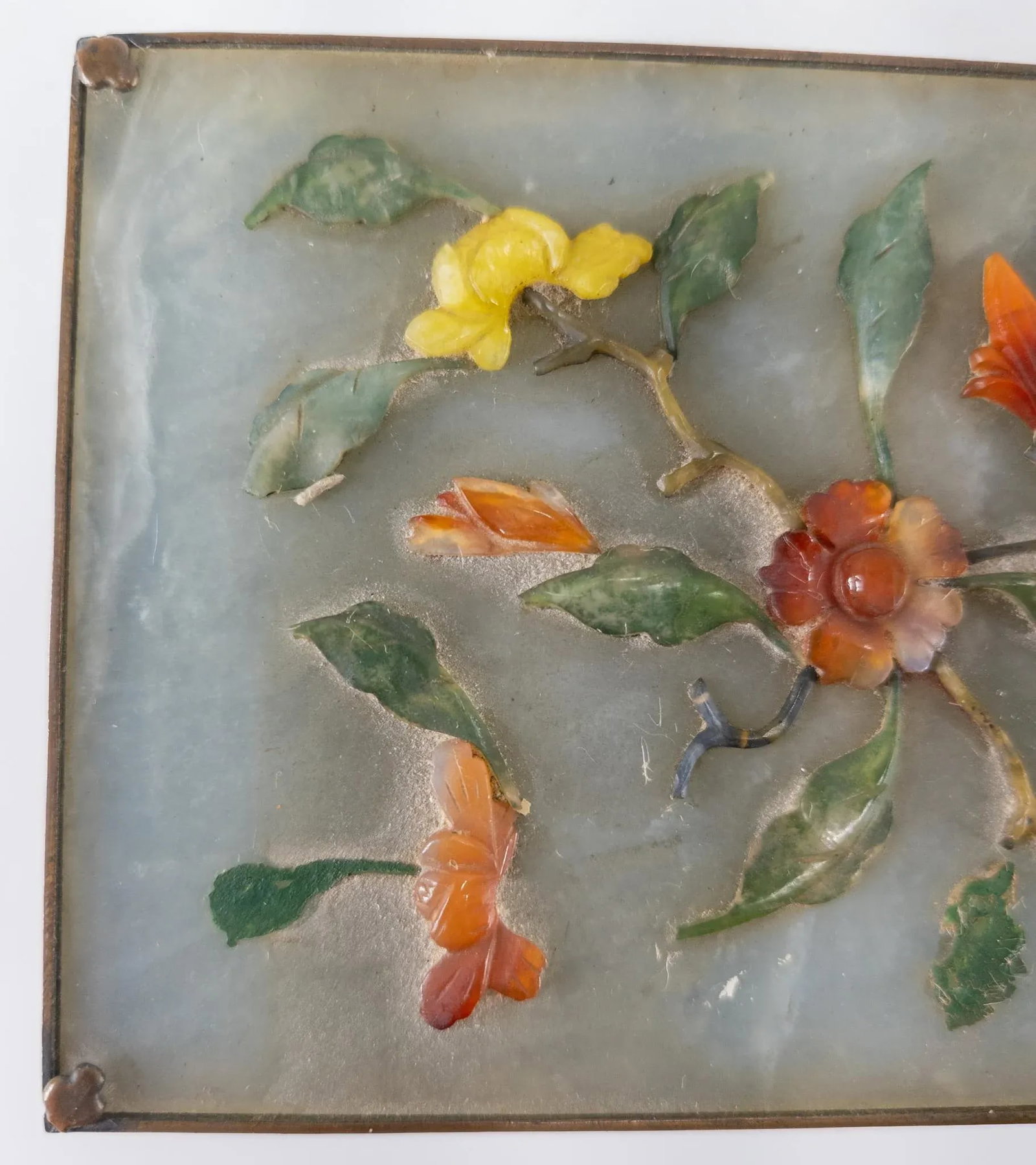Early 20th Century Chinese Export Chinoiserie Bronze Box With Soapstone and Carnelian Agate - 3
