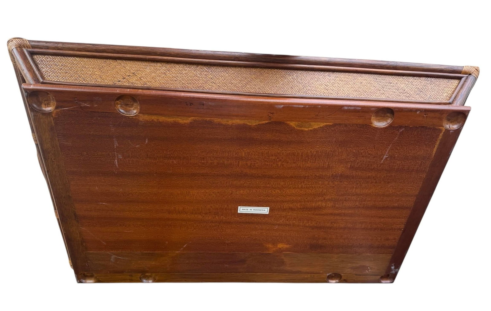 Vintage Rattan & Bamboo Butler Tray on Stand - 10