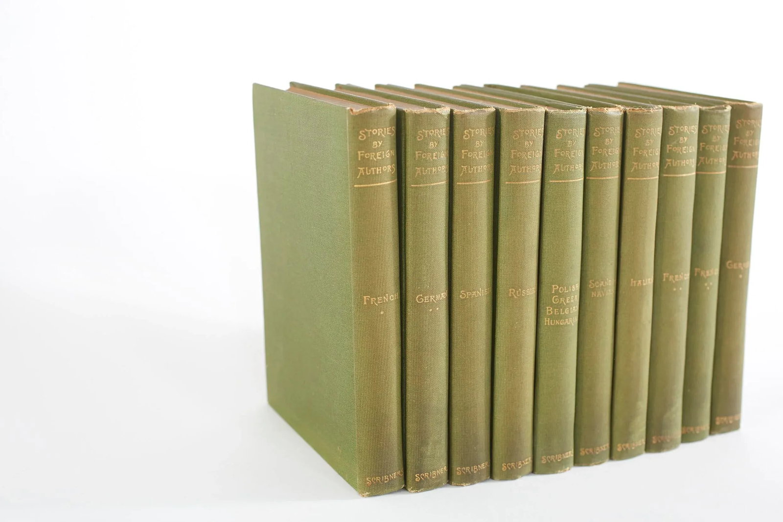 Collection Gilt Leather Bound Books - Set of 10 - 3