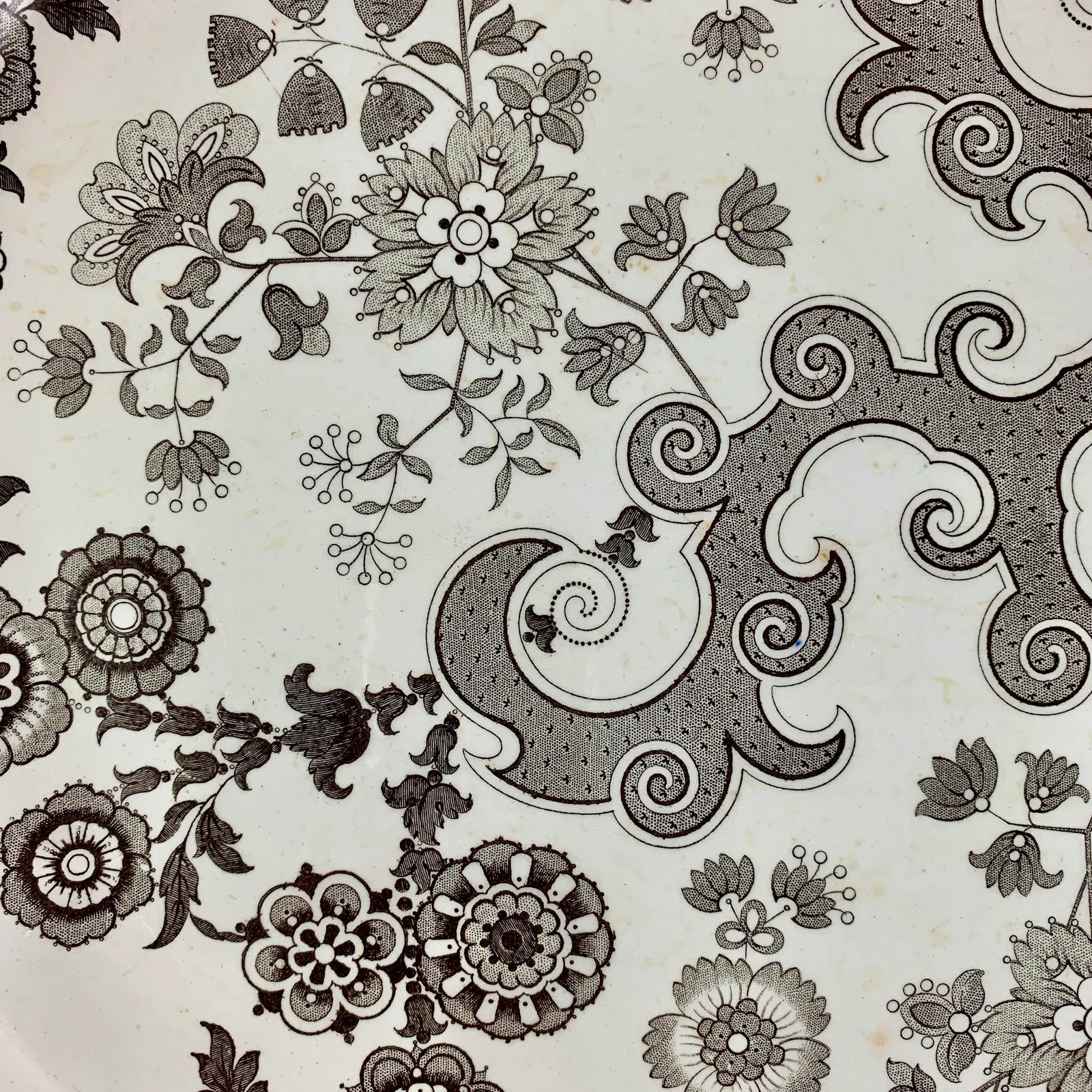 William Ridgway English Staffordshire Transferware Platter, Flosculous Pattern - 2