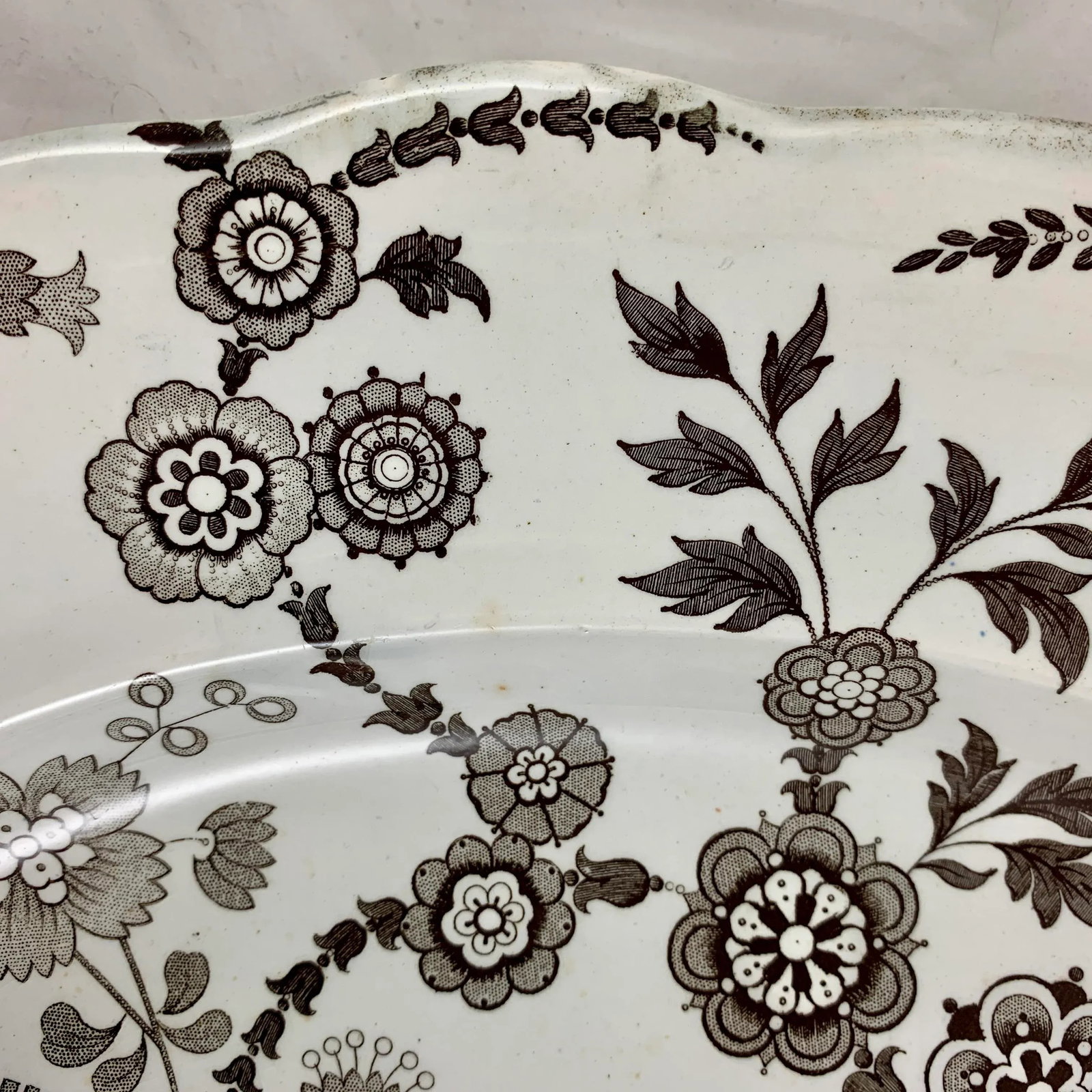 William Ridgway English Staffordshire Transferware Platter, Flosculous Pattern - 5