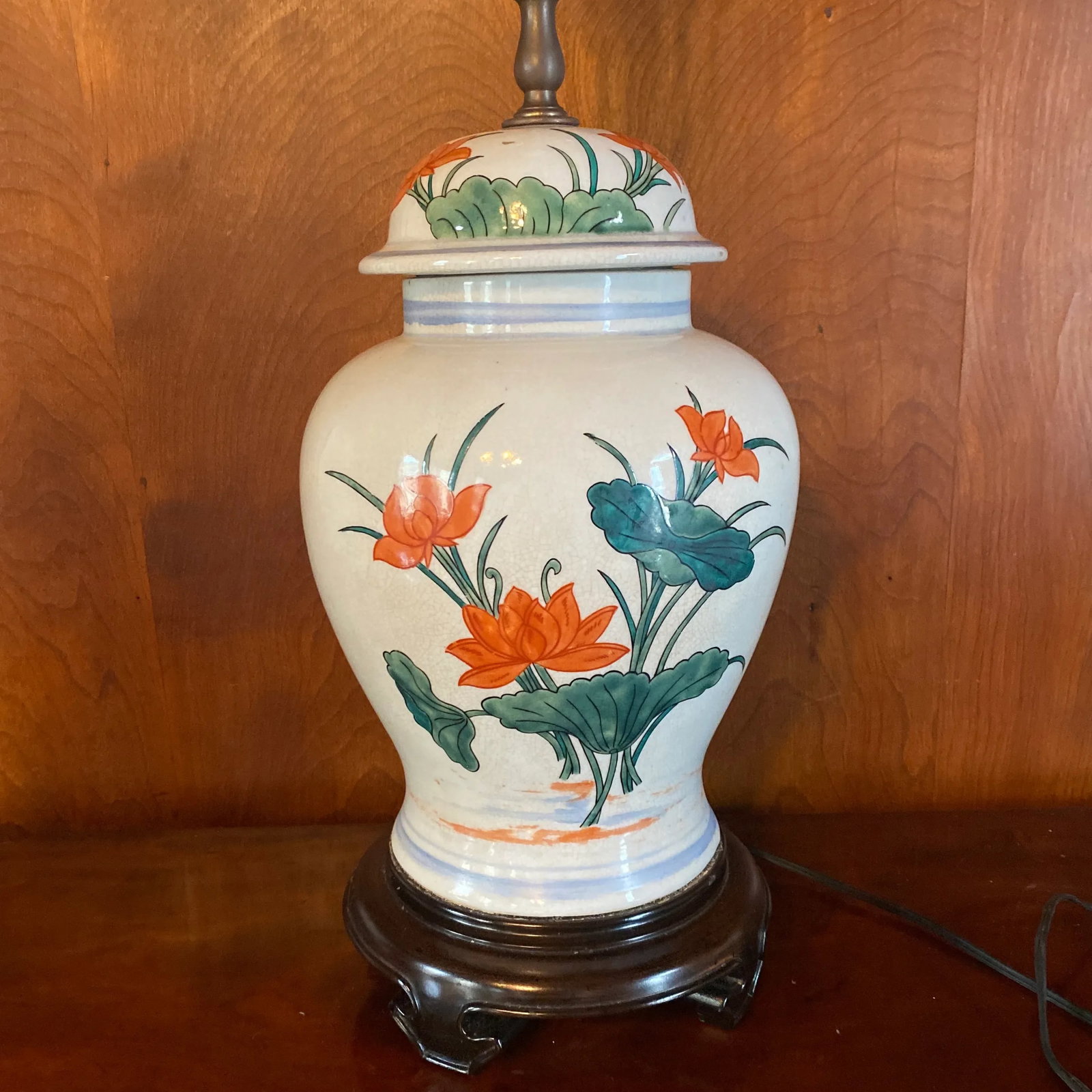 1980s Chinoiserie Ginger Jar Table Lamp - 3
