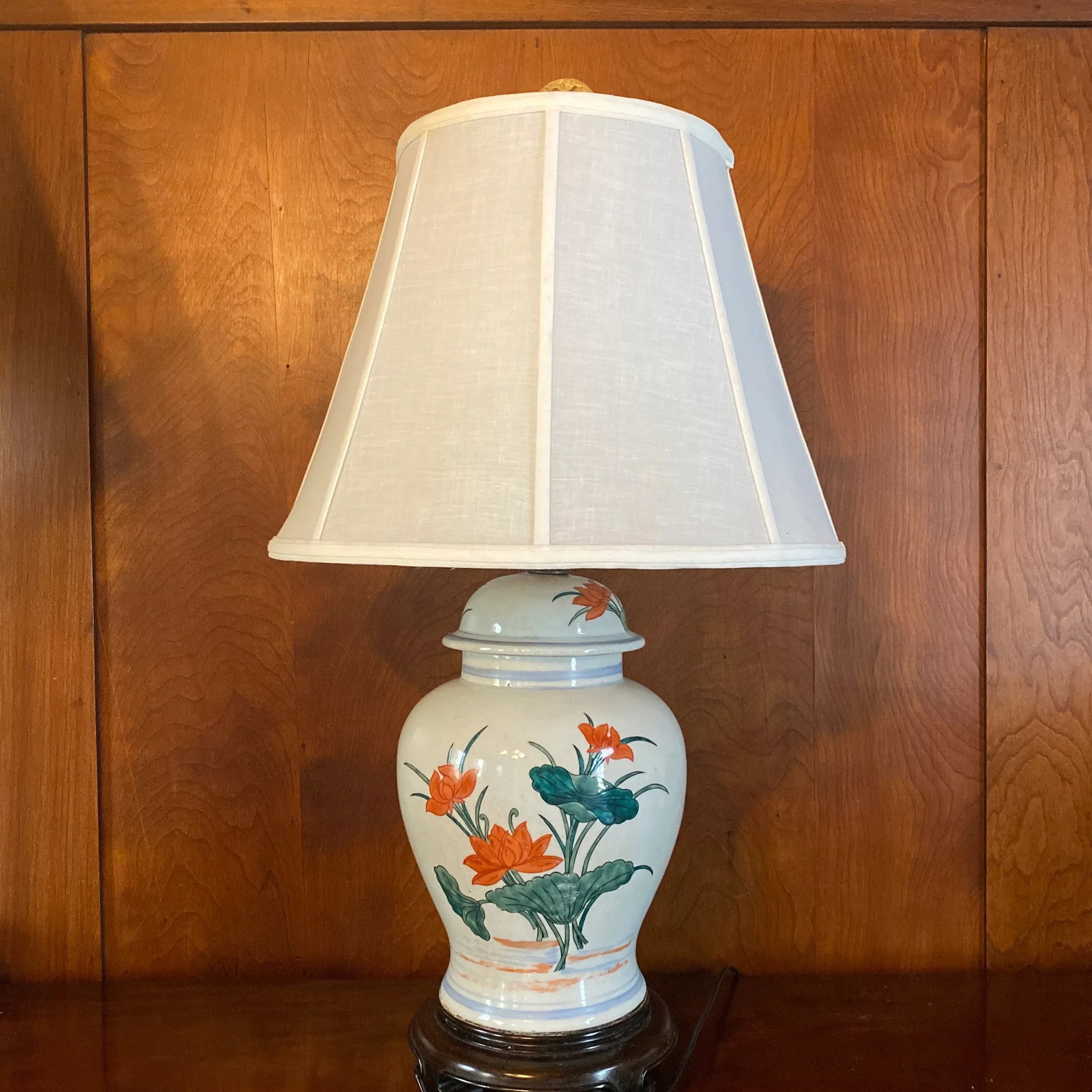 1980s Chinoiserie Ginger Jar Table Lamp - 5