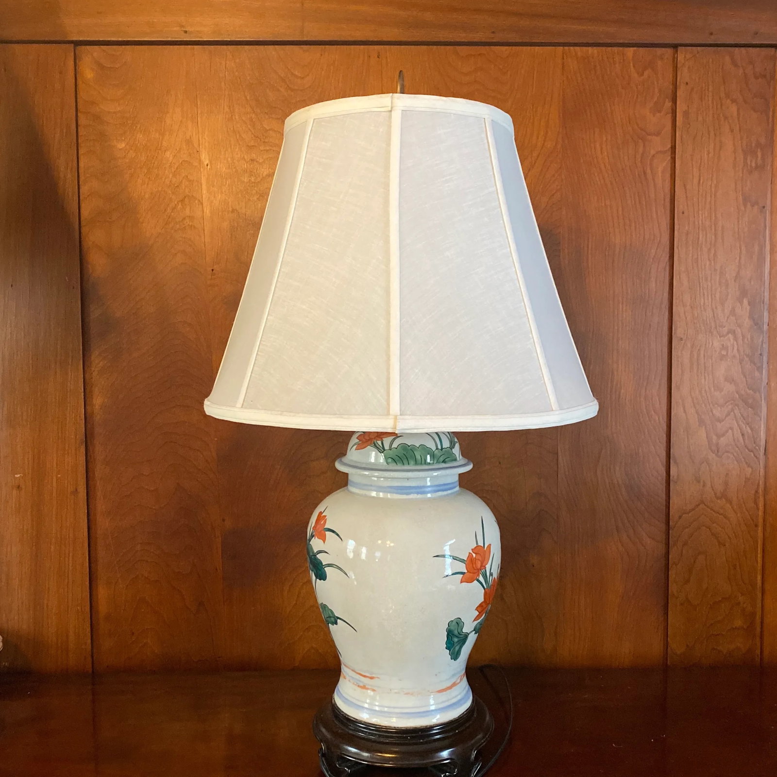1980s Chinoiserie Ginger Jar Table Lamp - 7