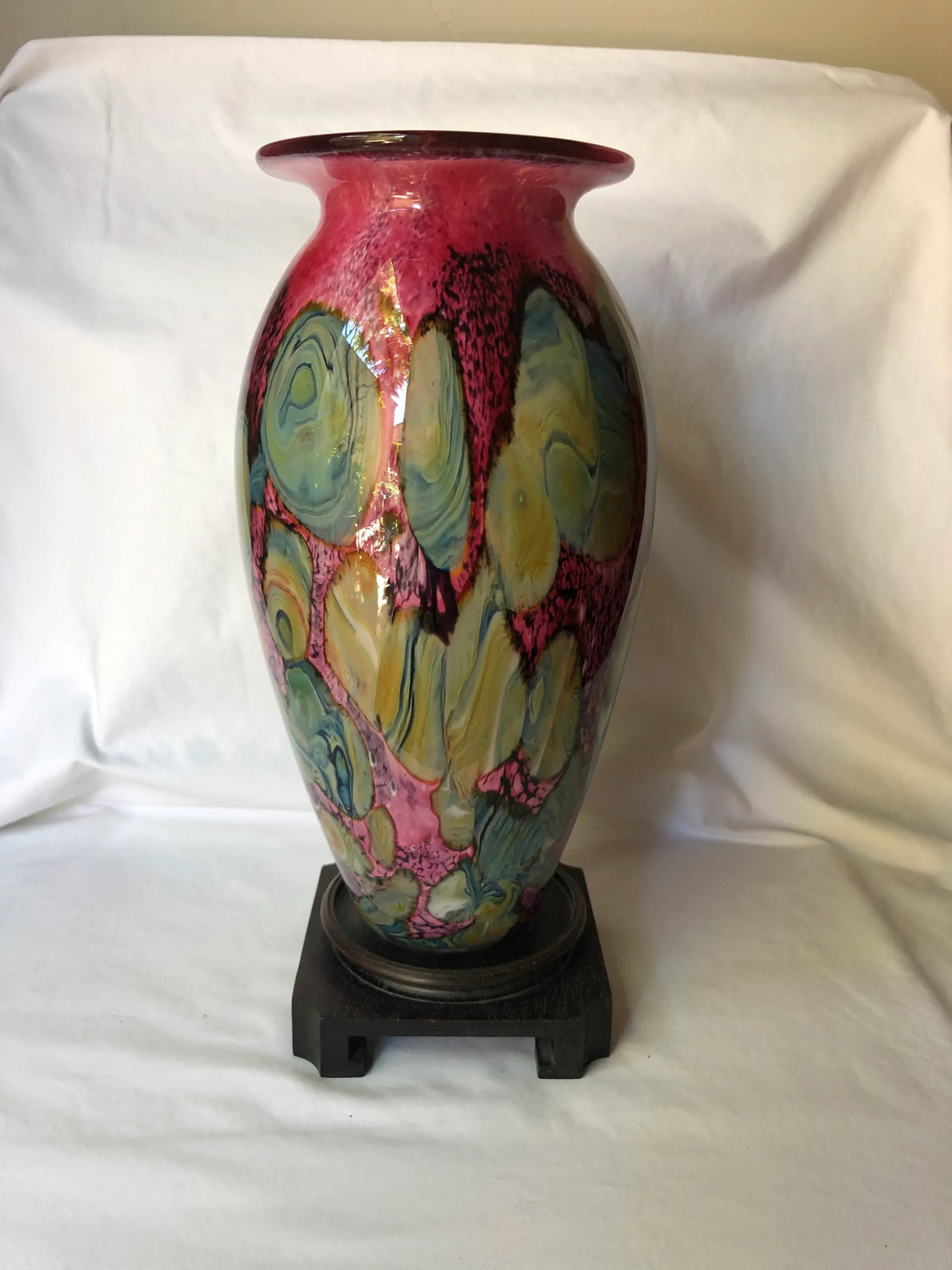 2003 Robert Eickholt Signed Art Glass Vase - 3