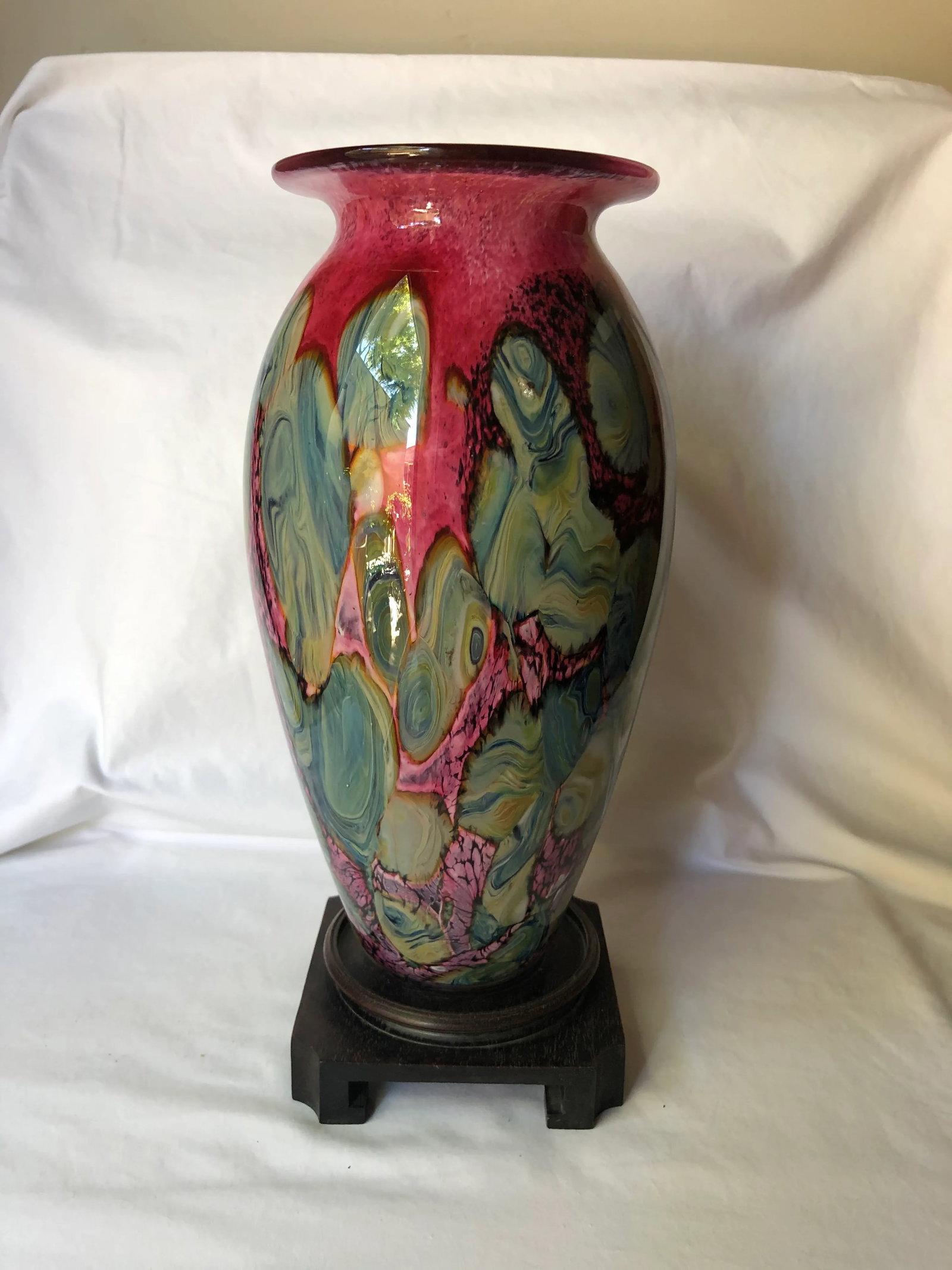 2003 Robert Eickholt Signed Art Glass Vase - 4