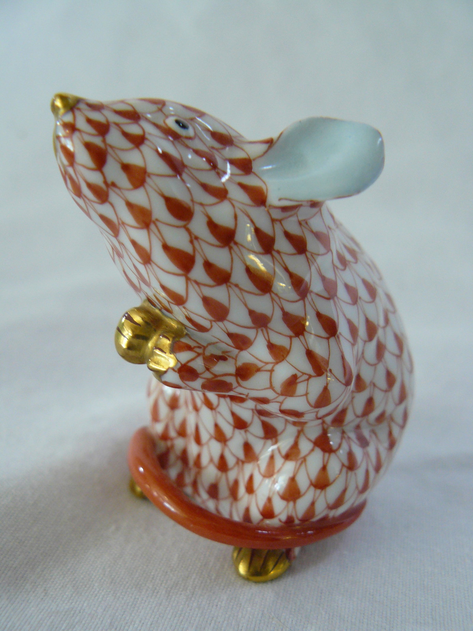 Herend Rust Fishnet Mouse - 3