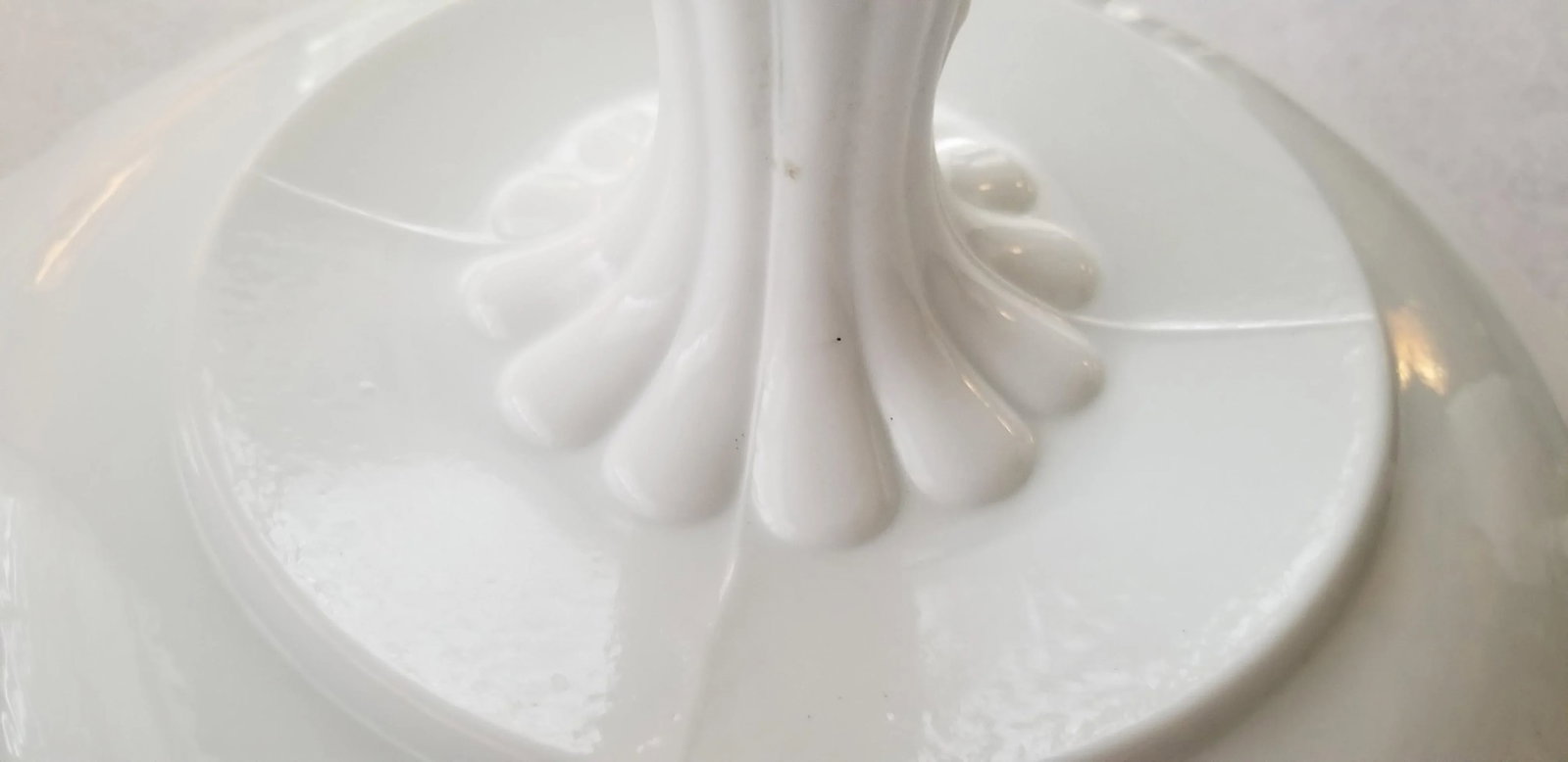 Vintage Fenton Extra Large Milk Glass Pedestal Bowl - 7