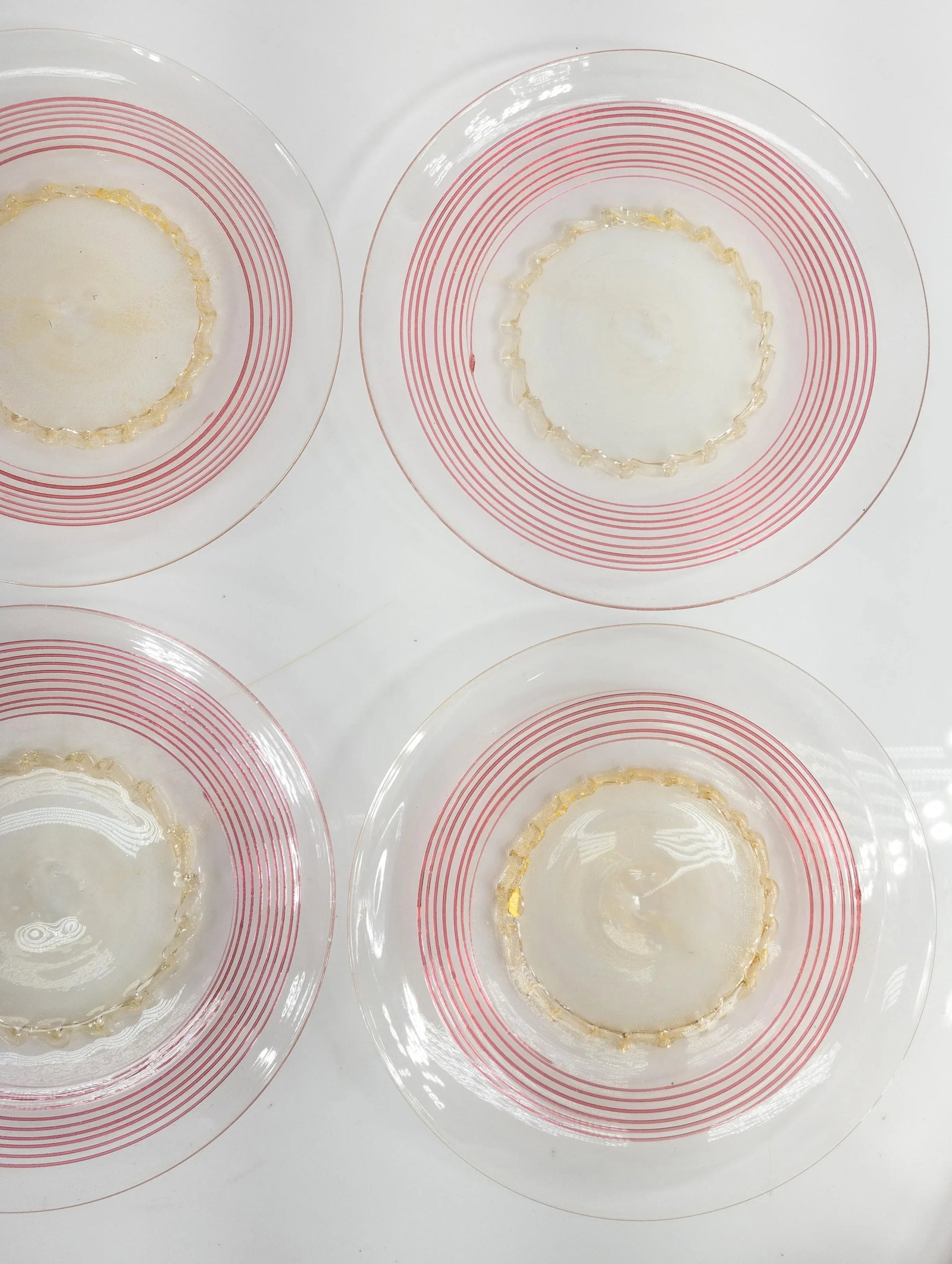 Mid 20th Century Italian Murano Venetian Glass Dinner or Salad Plates - Set of 12 - 10