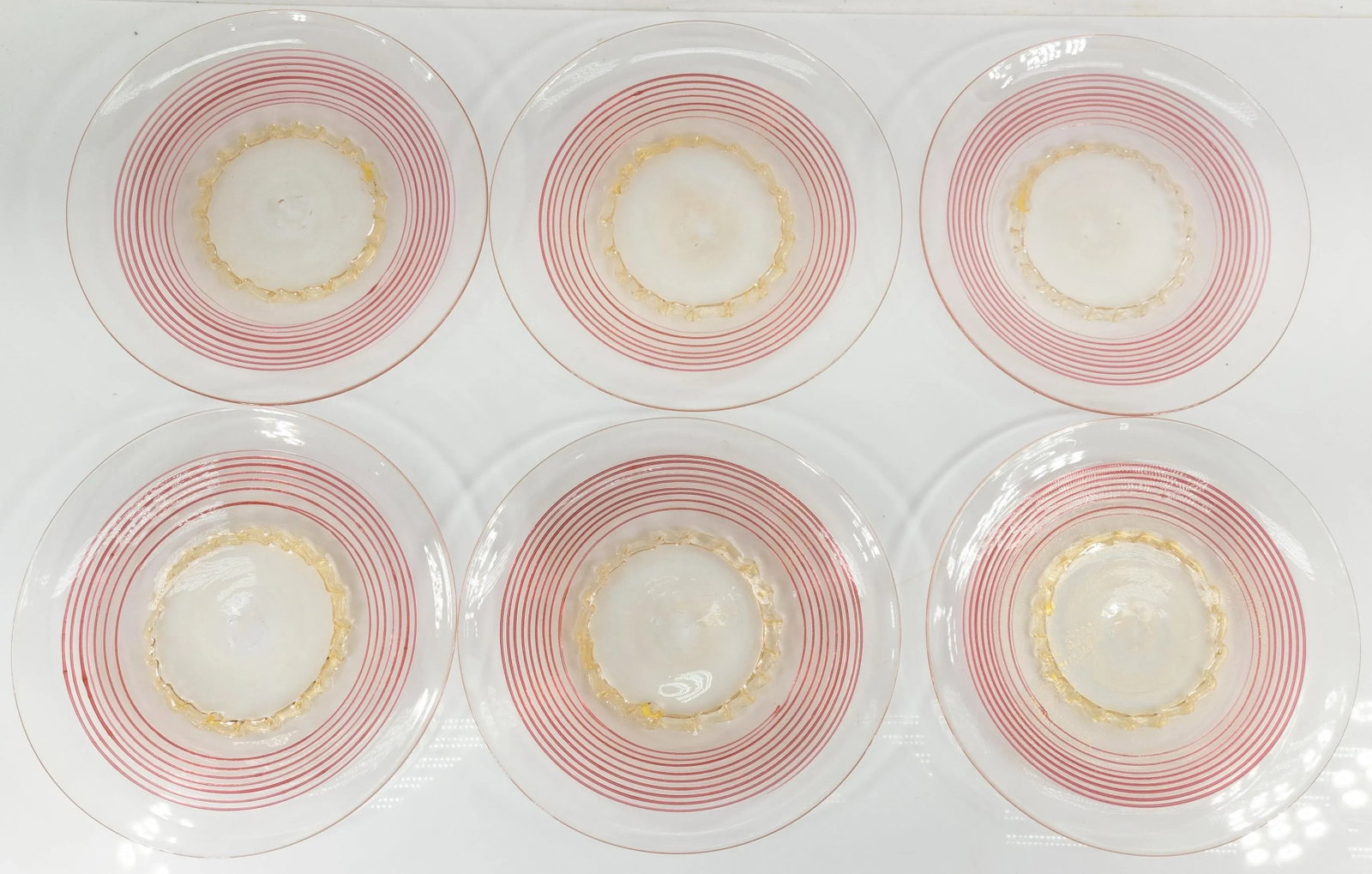 Mid 20th Century Italian Murano Venetian Glass Dinner or Salad Plates - Set of 12 - 4