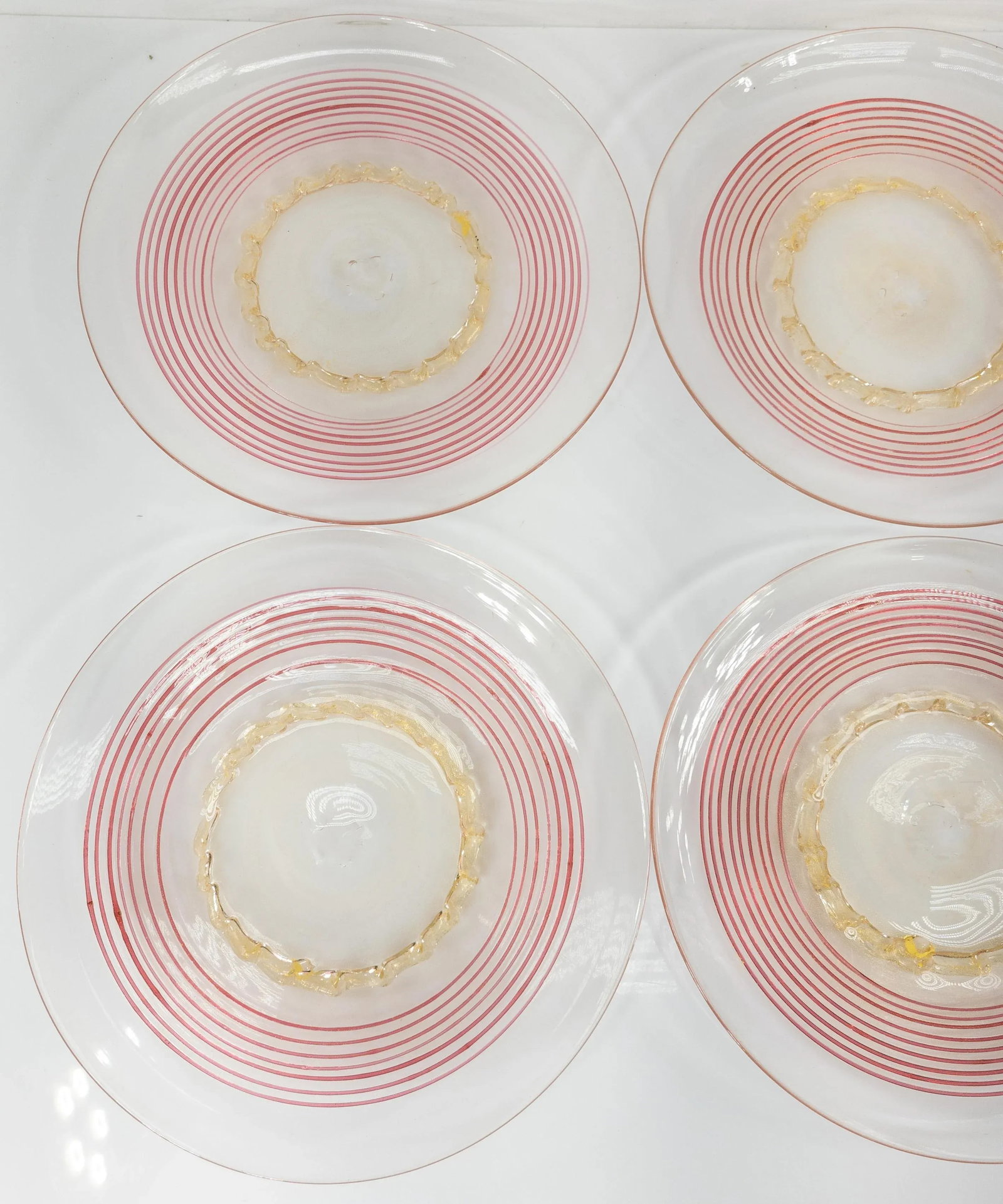 Mid 20th Century Italian Murano Venetian Glass Dinner or Salad Plates - Set of 12 - 5