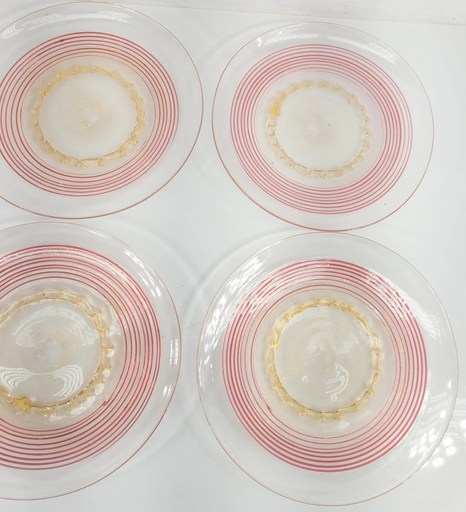 Mid 20th Century Italian Murano Venetian Glass Dinner or Salad Plates - Set of 12 - 6