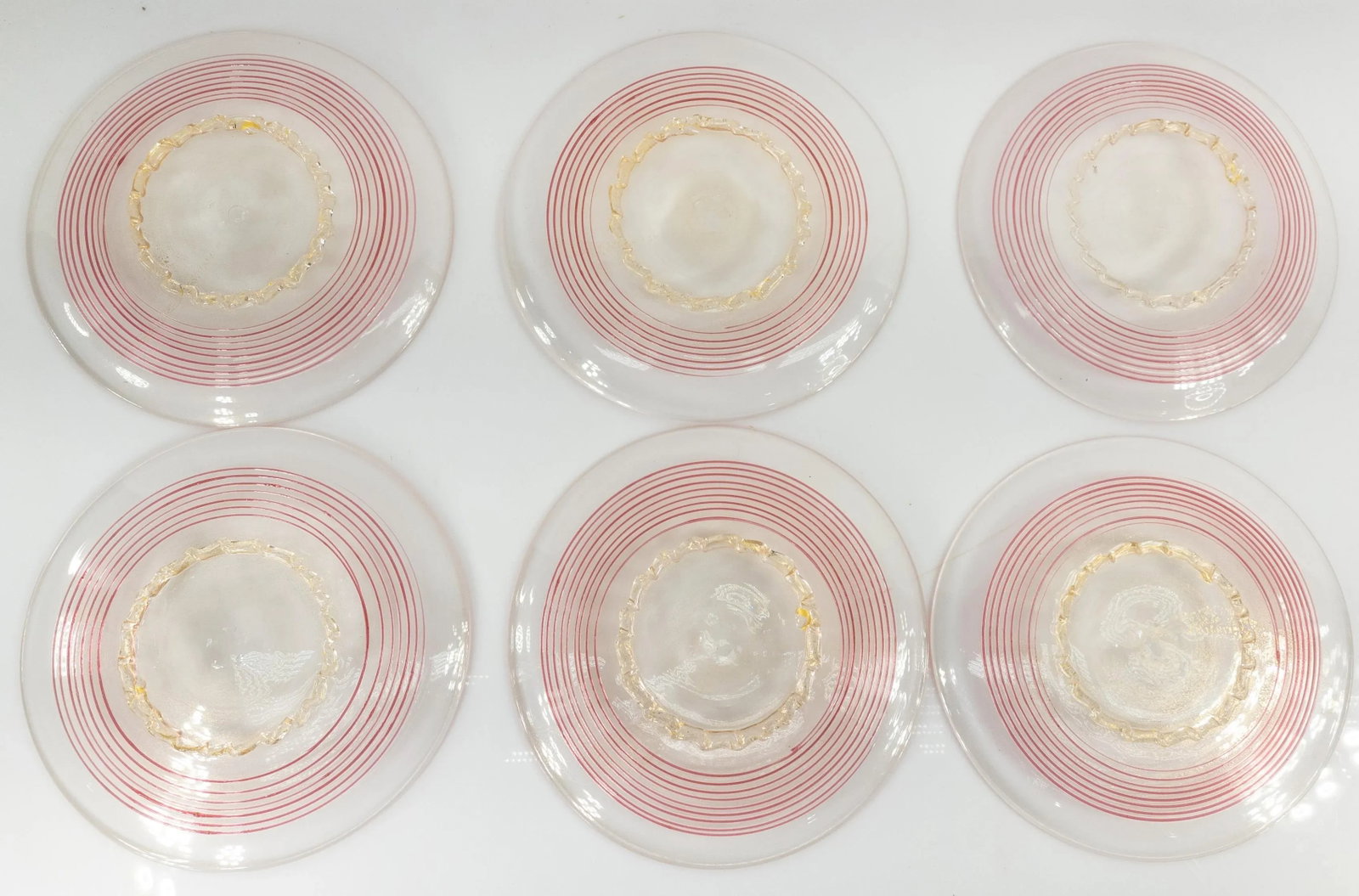 Mid 20th Century Italian Murano Venetian Glass Dinner or Salad Plates - Set of 12 - 7