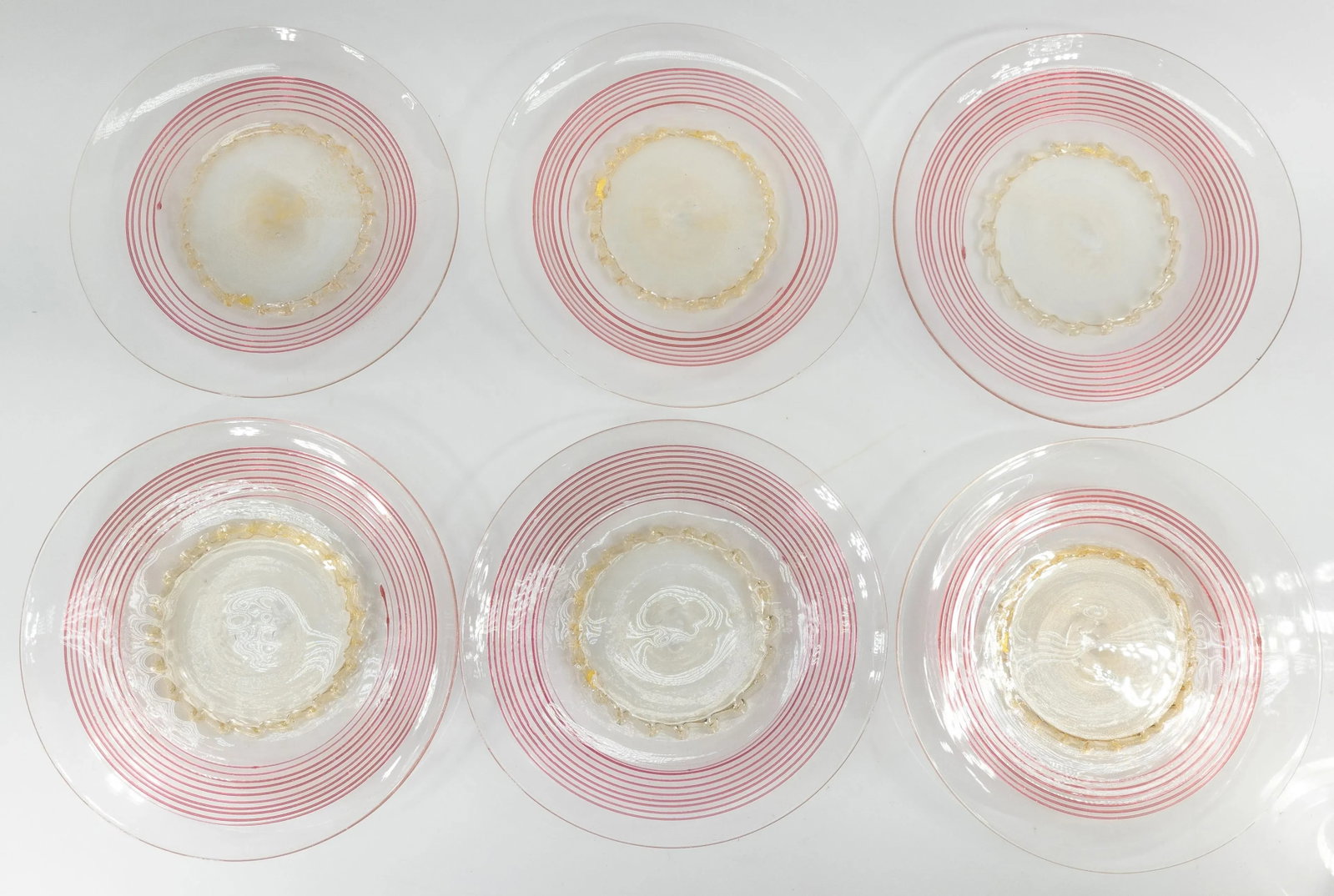 Mid 20th Century Italian Murano Venetian Glass Dinner or Salad Plates - Set of 12 - 8