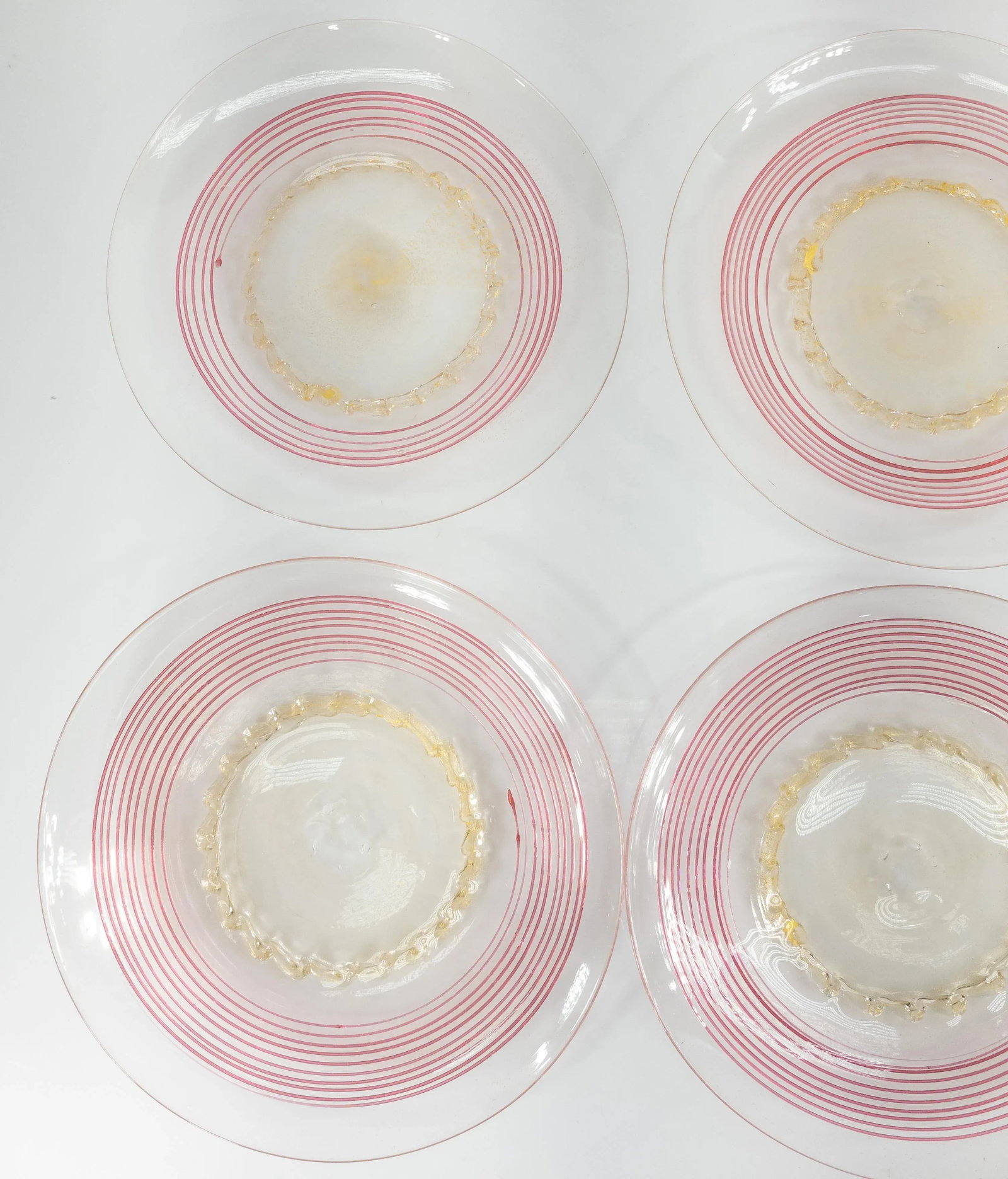 Mid 20th Century Italian Murano Venetian Glass Dinner or Salad Plates - Set of 12 - 9