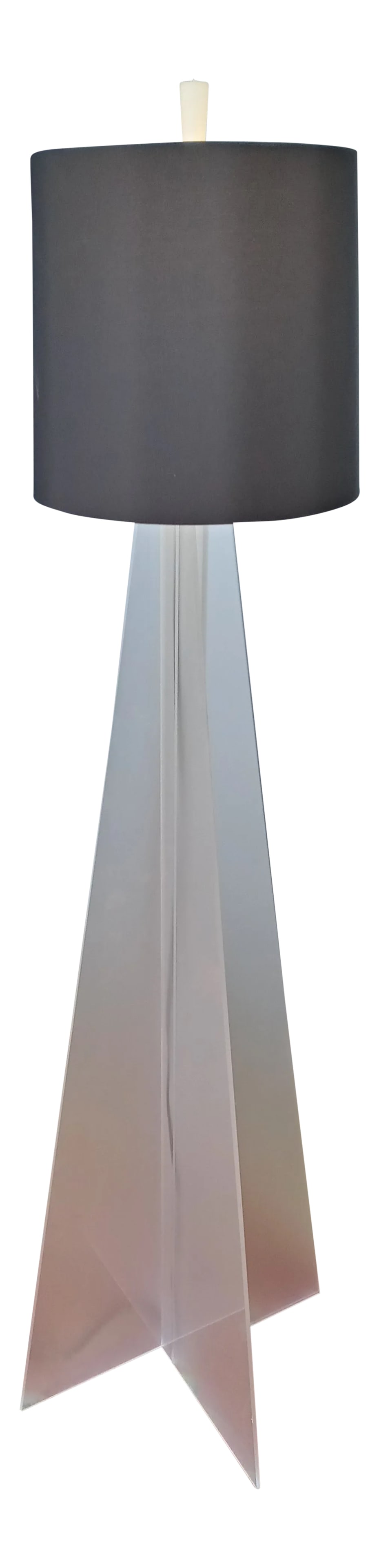Special Custom Made Lucite Floor Lamp: all offers consideredThis is my design comes with black or red shade 60" tall 22" at base and 22" deep can make to order (color) this one is clear opaque when lite at night plexiglass has a lit hughe