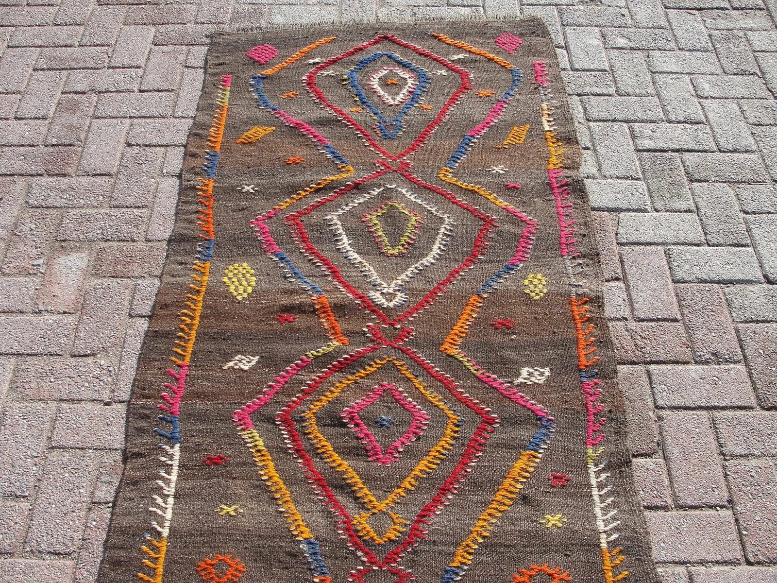 Vintage Turkish Kilim Runner Rug , Area Kilim for Livingroom,Bedroom , - 3