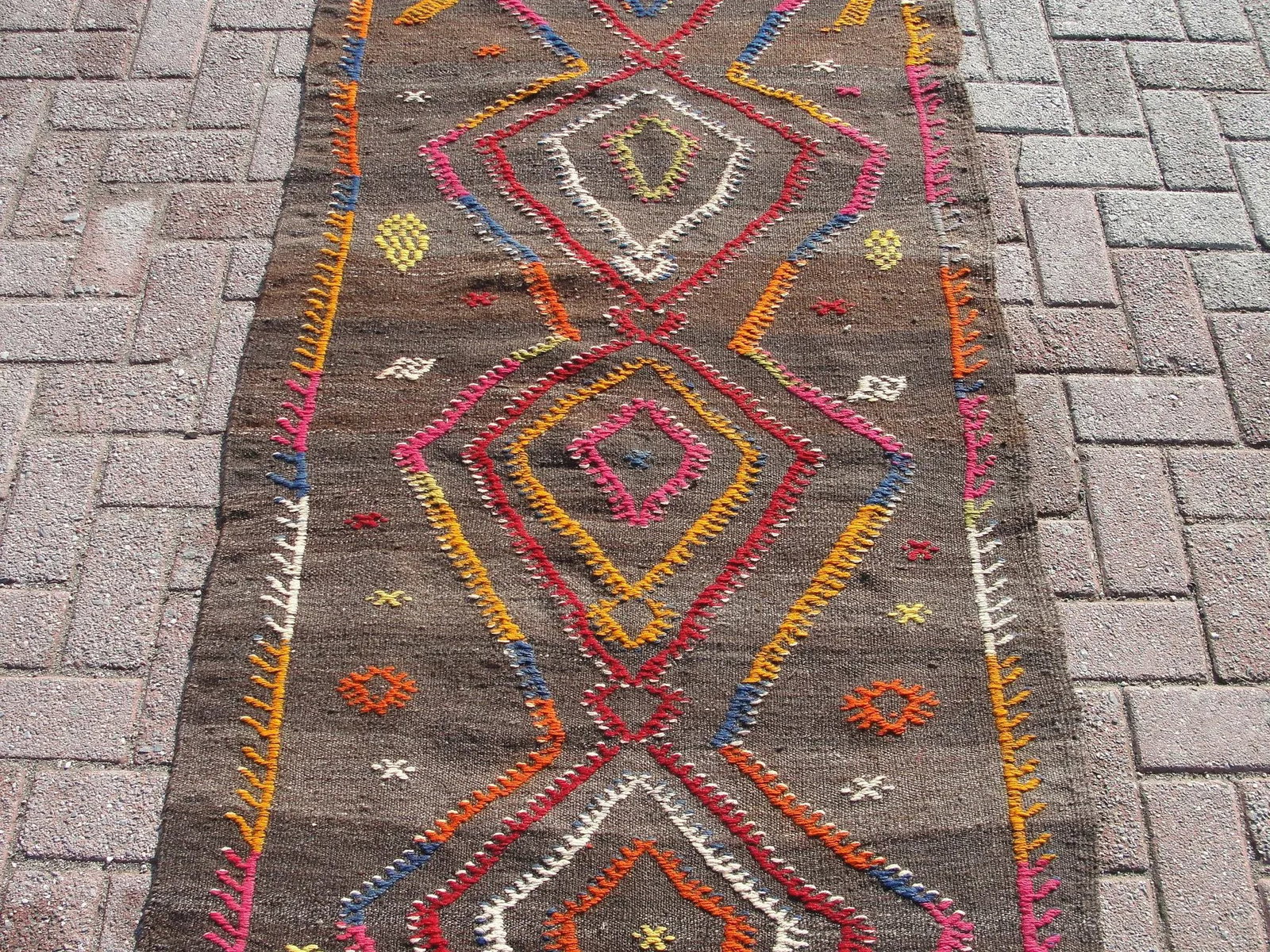 Vintage Turkish Kilim Runner Rug , Area Kilim for Livingroom,Bedroom , - 4