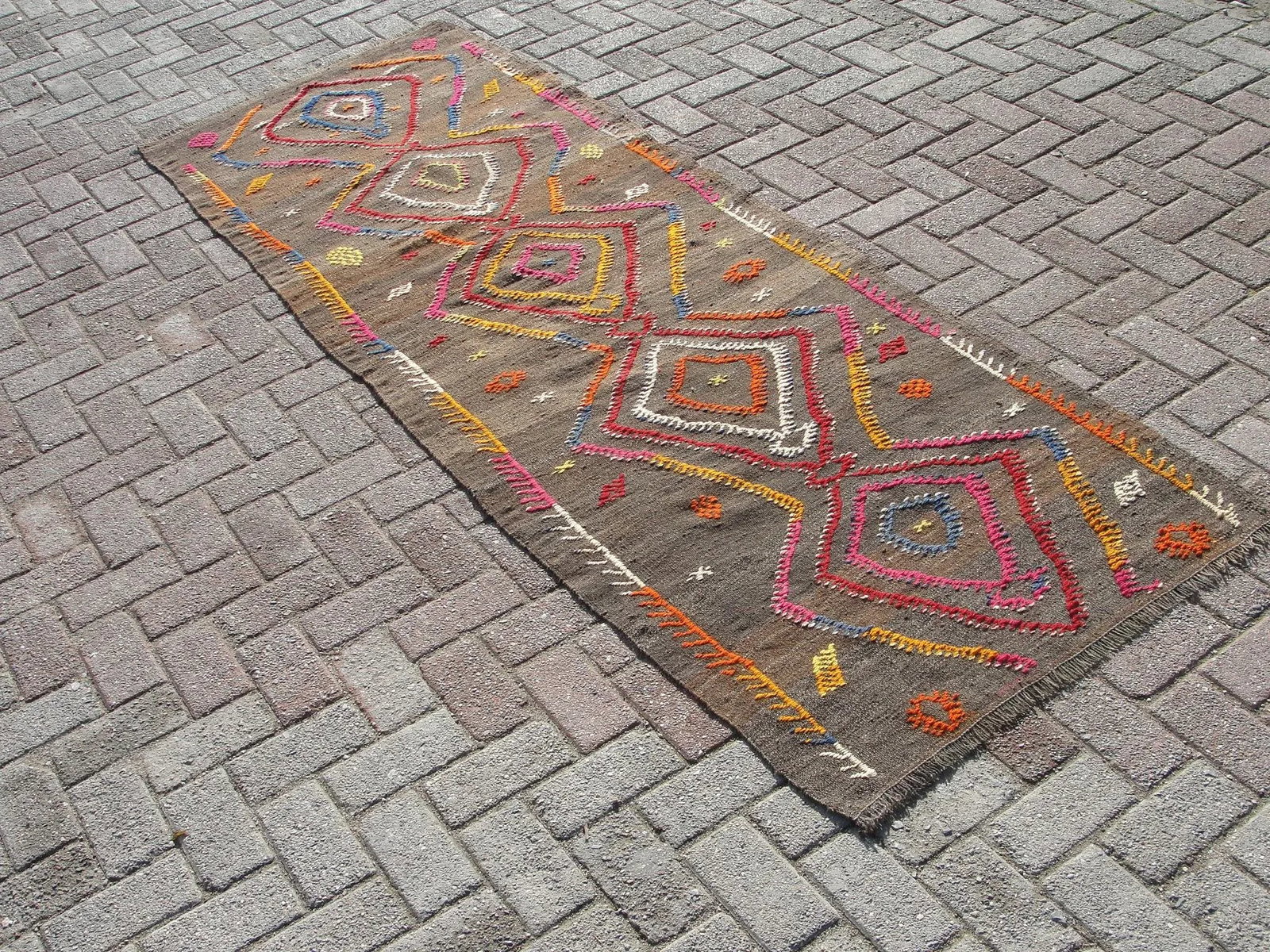 Vintage Turkish Kilim Runner Rug , Area Kilim for Livingroom,Bedroom , - 5