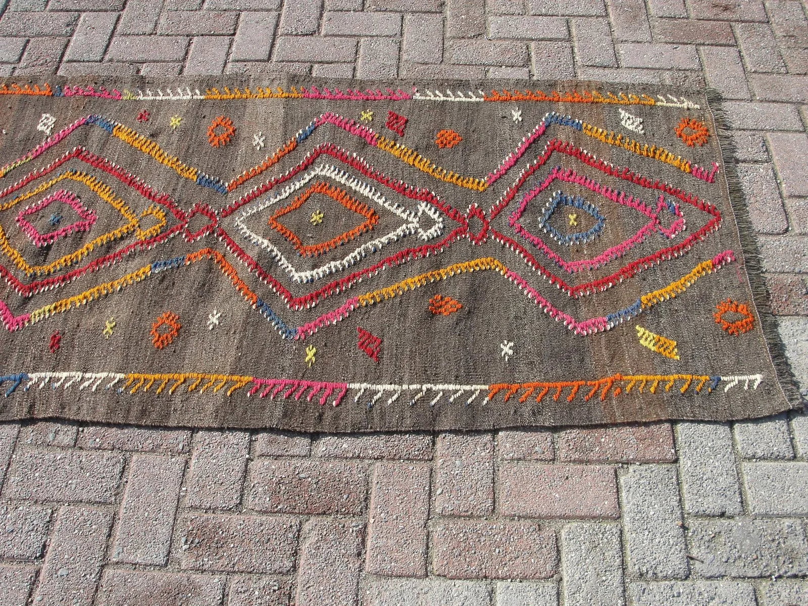 Vintage Turkish Kilim Runner Rug , Area Kilim for Livingroom,Bedroom , - 7