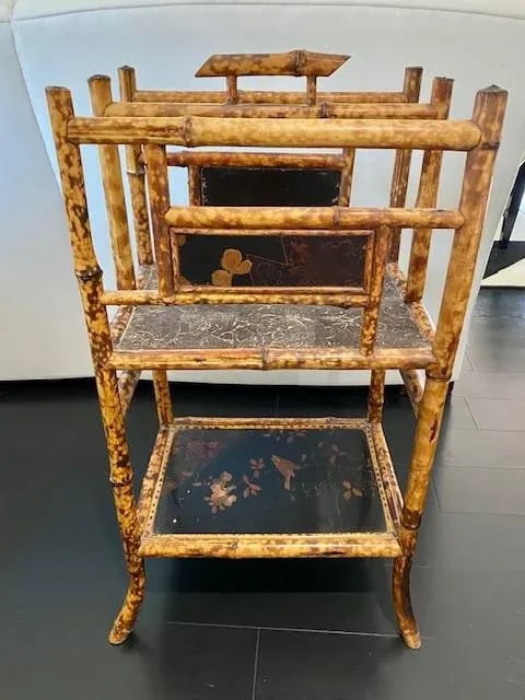 19th Century English Bamboo Chinoiserie Tortoise Shell Magazine Stand - 12
