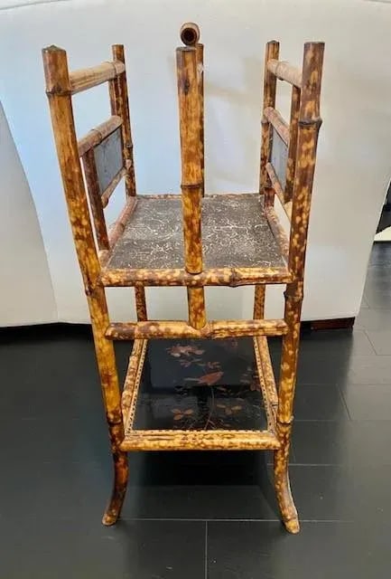 19th Century English Bamboo Chinoiserie Tortoise Shell Magazine Stand - 2