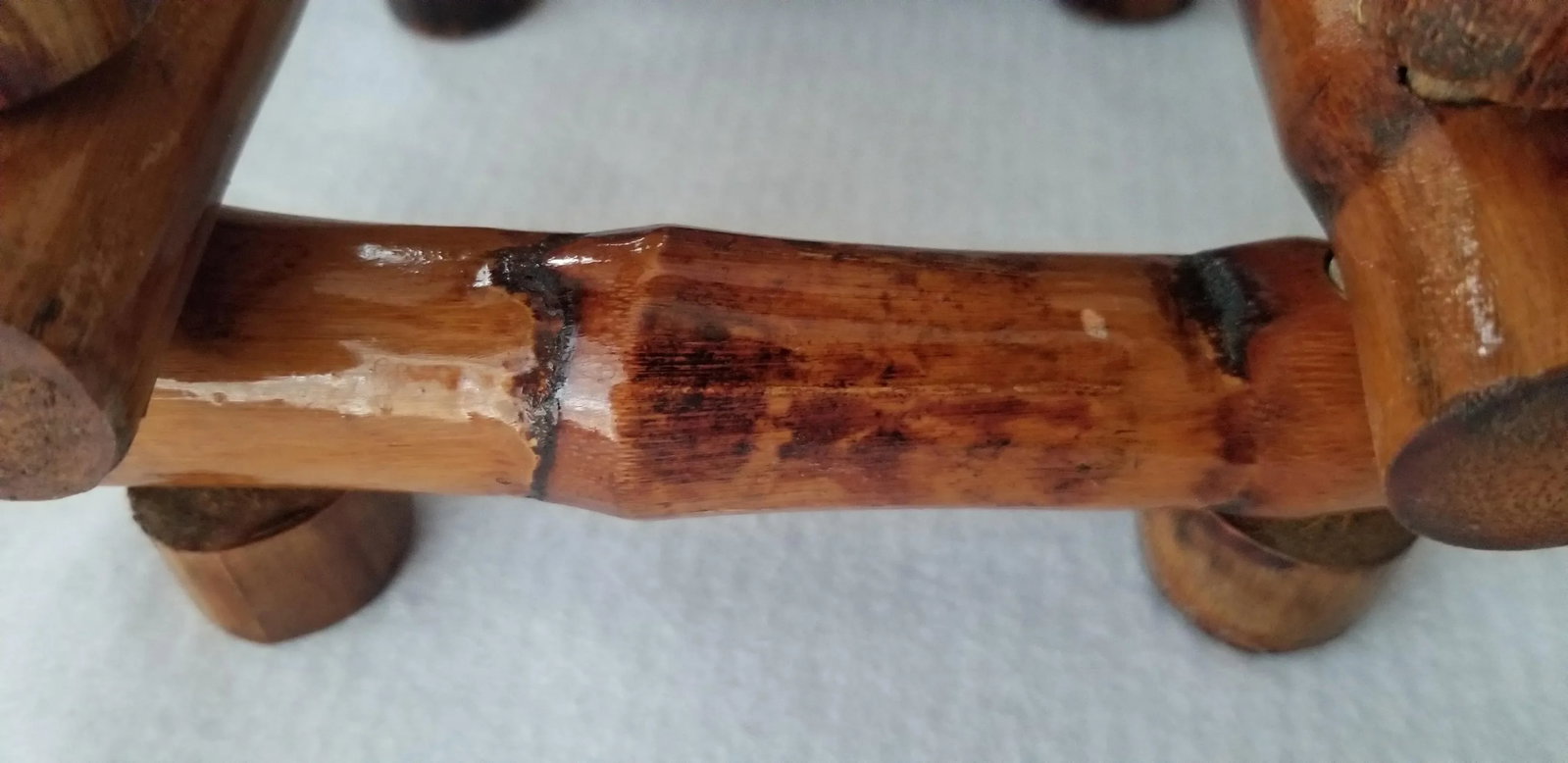 Vintage Varnished Scorched Bamboo Expandable Wine Rack - 6
