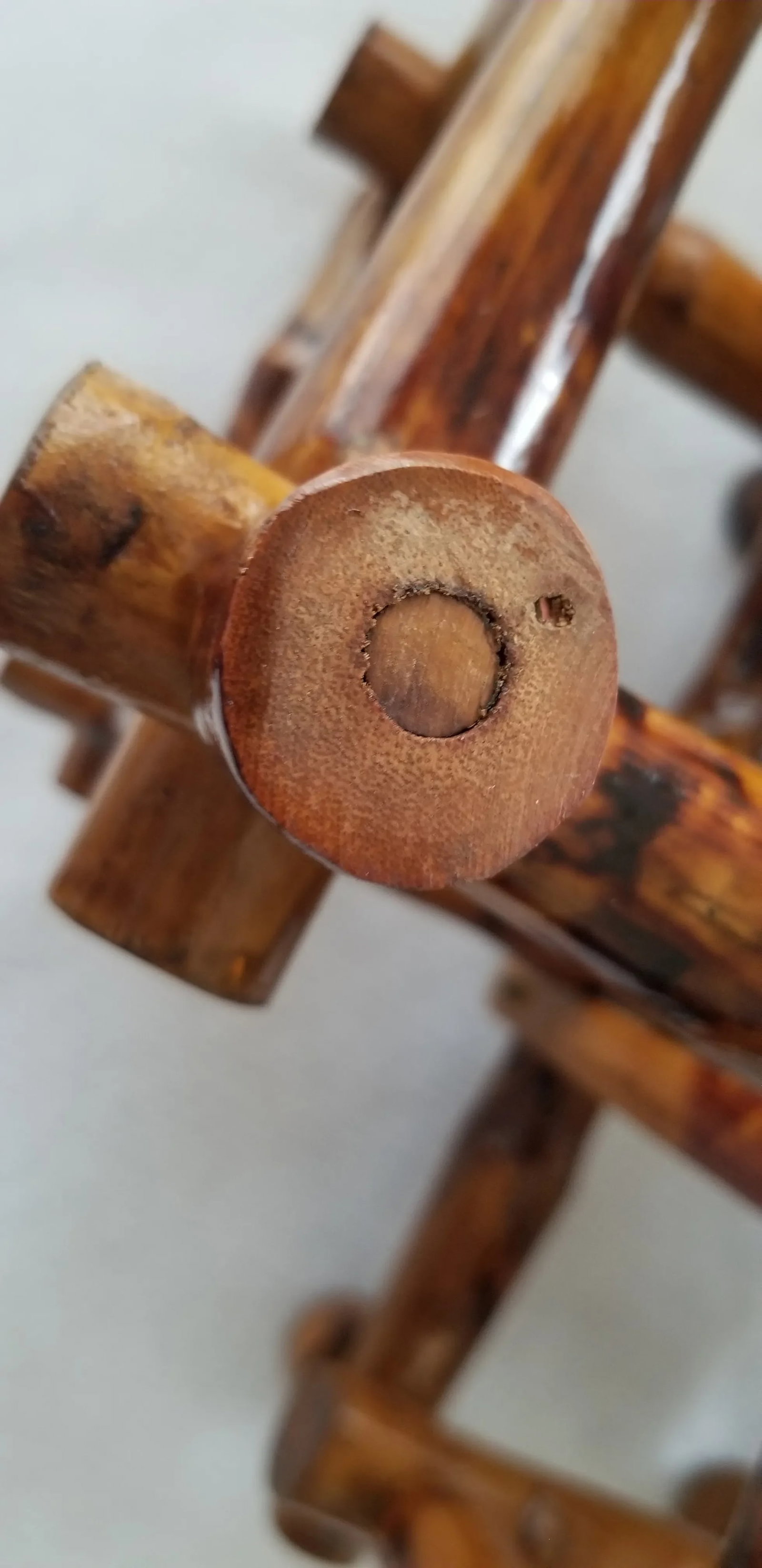 Vintage Varnished Scorched Bamboo Expandable Wine Rack - 7