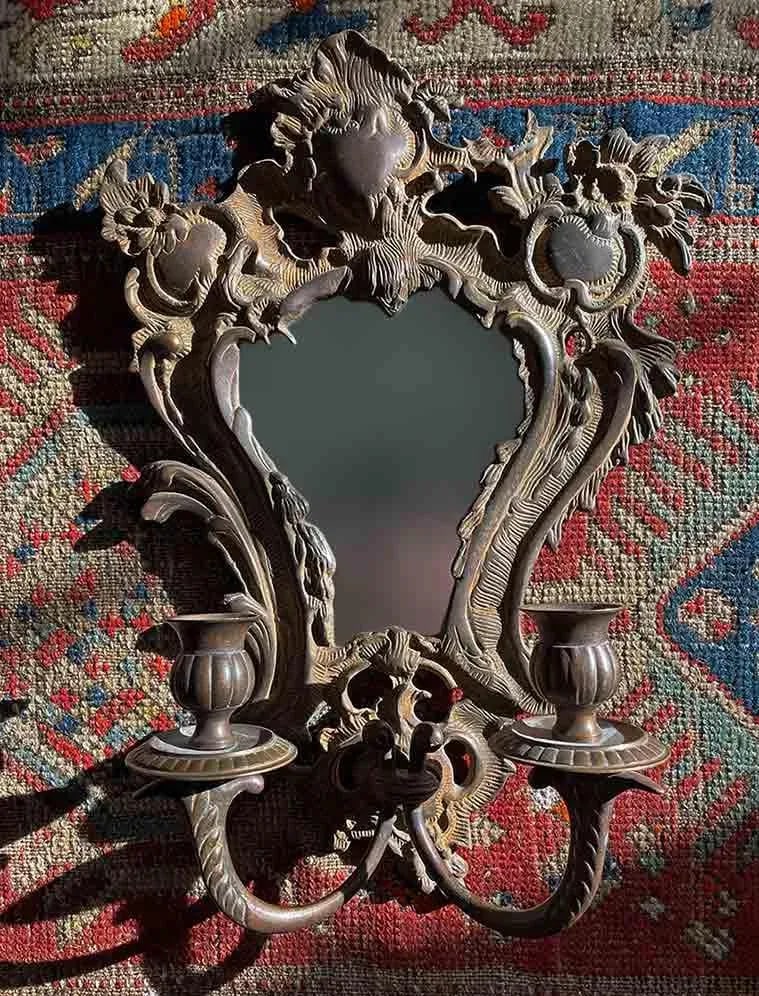 Antique Bronze Wall Sconces - A Pair - 10