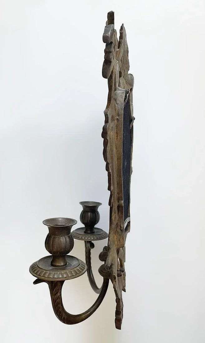 Antique Bronze Wall Sconces - A Pair - 6
