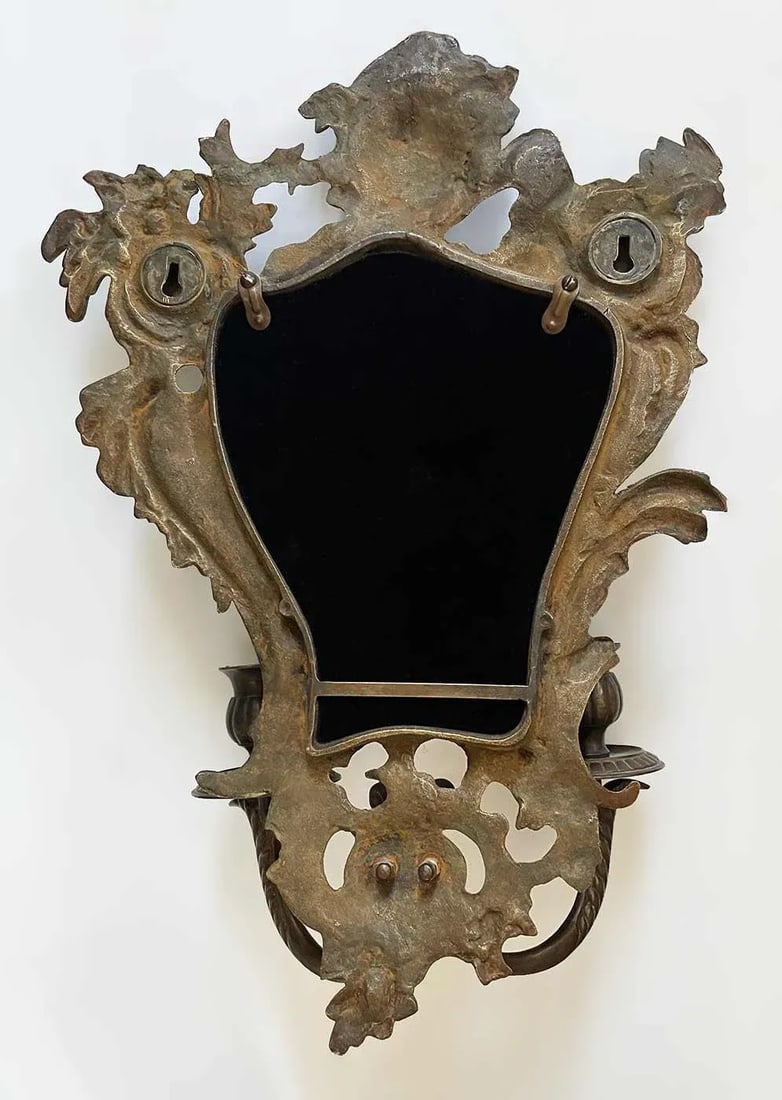 Antique Bronze Wall Sconces - A Pair - 9