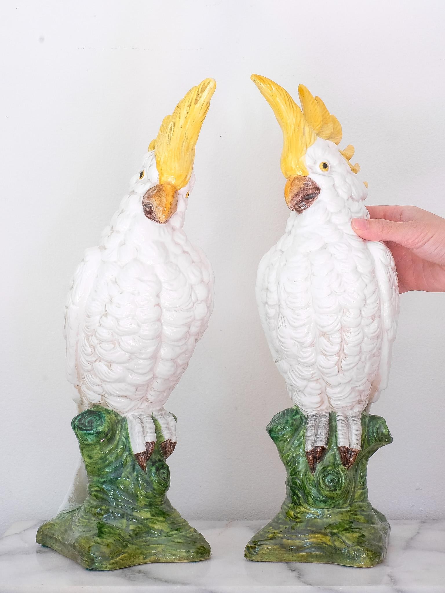 Vintage Ceramic Italian Cockatoo Pair - 3