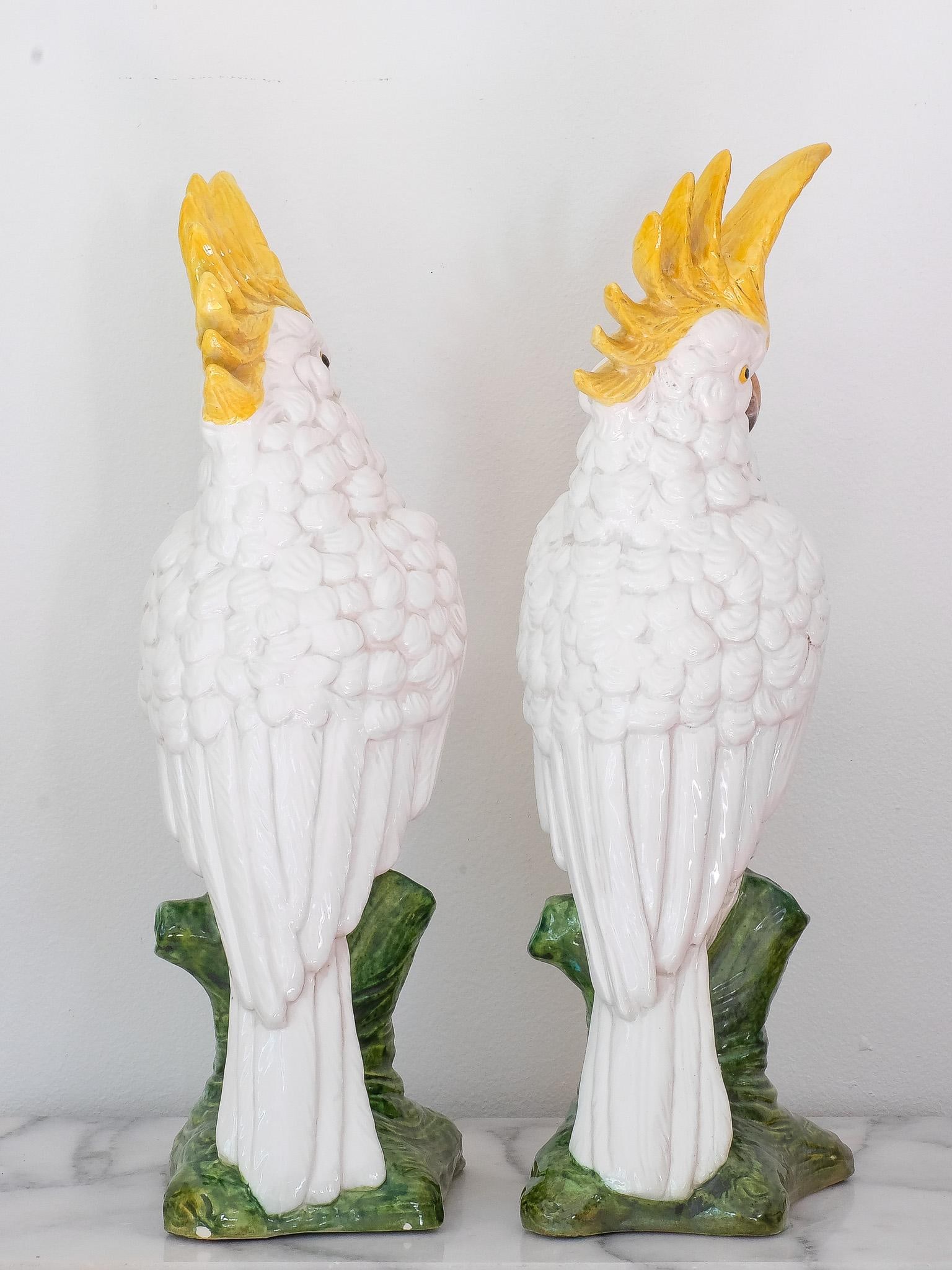Vintage Ceramic Italian Cockatoo Pair - 4