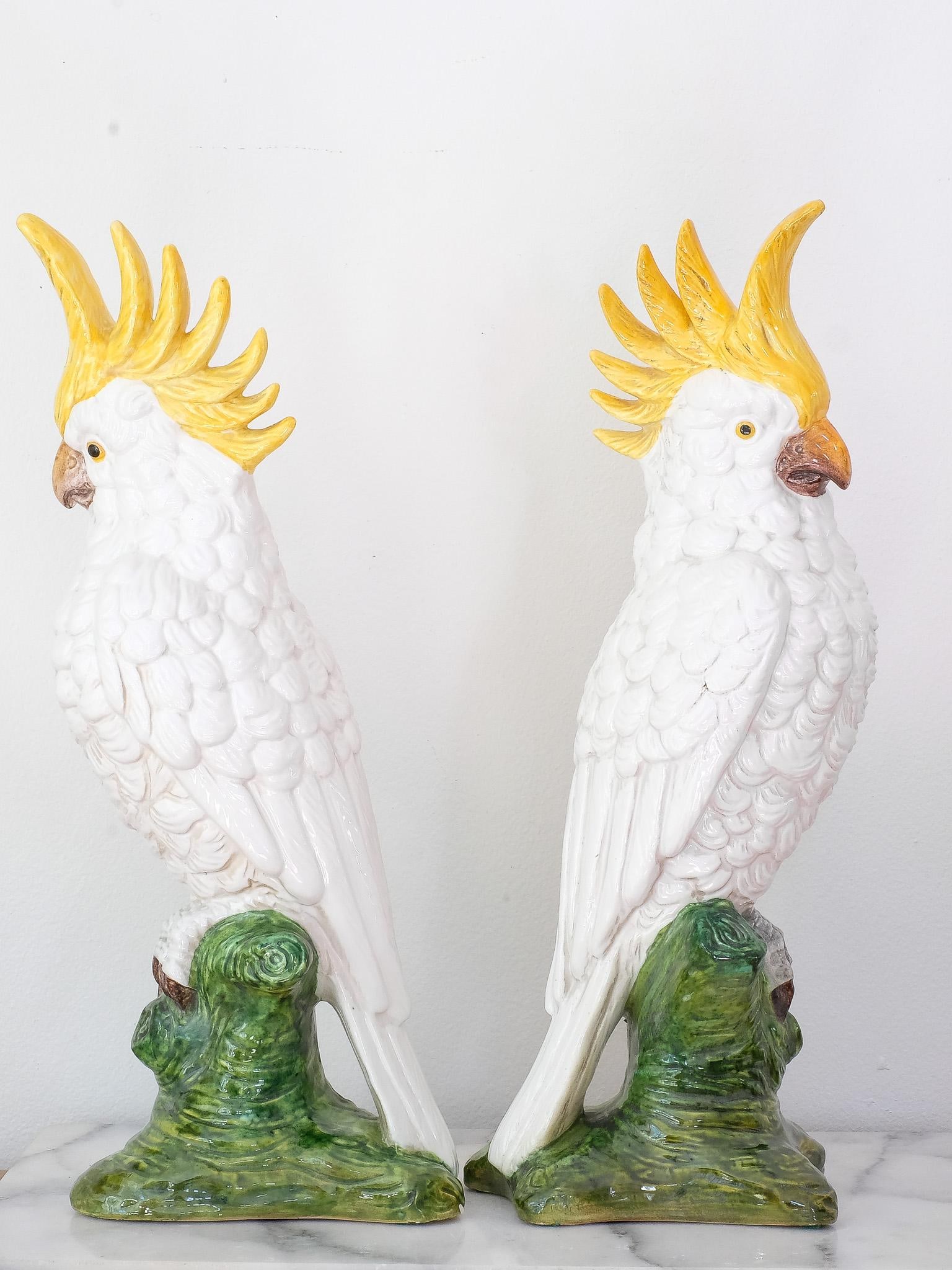 Vintage Ceramic Italian Cockatoo Pair - 5