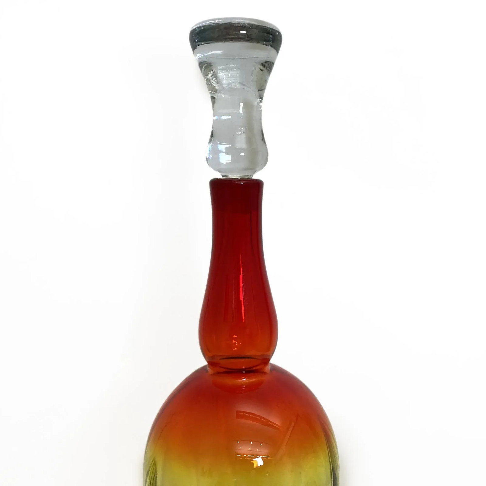 Mid-Century Blenko Amberina Bell Shape Decanter - 3