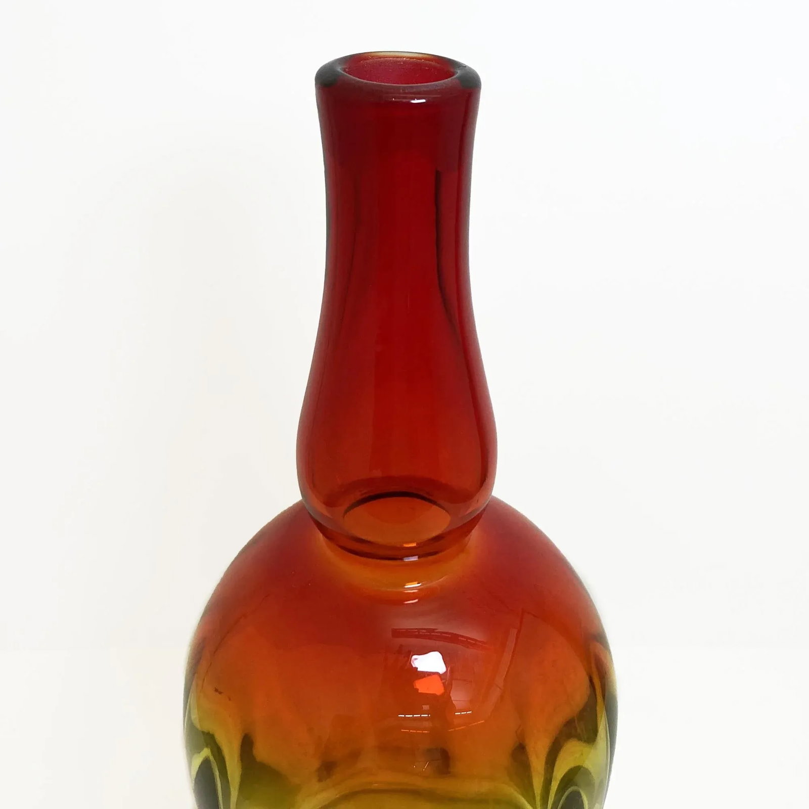 Mid-Century Blenko Amberina Bell Shape Decanter - 4