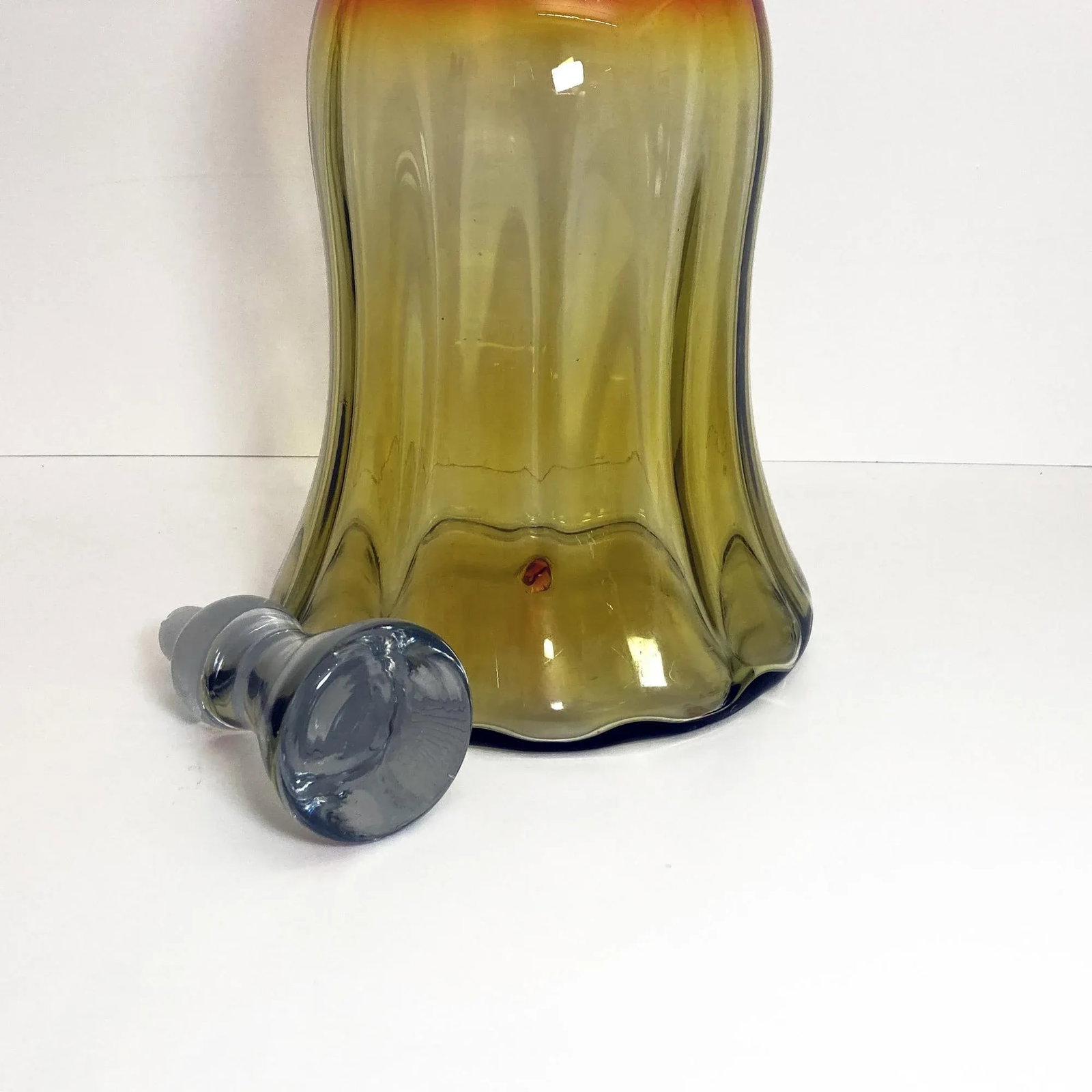 Mid-Century Blenko Amberina Bell Shape Decanter - 6