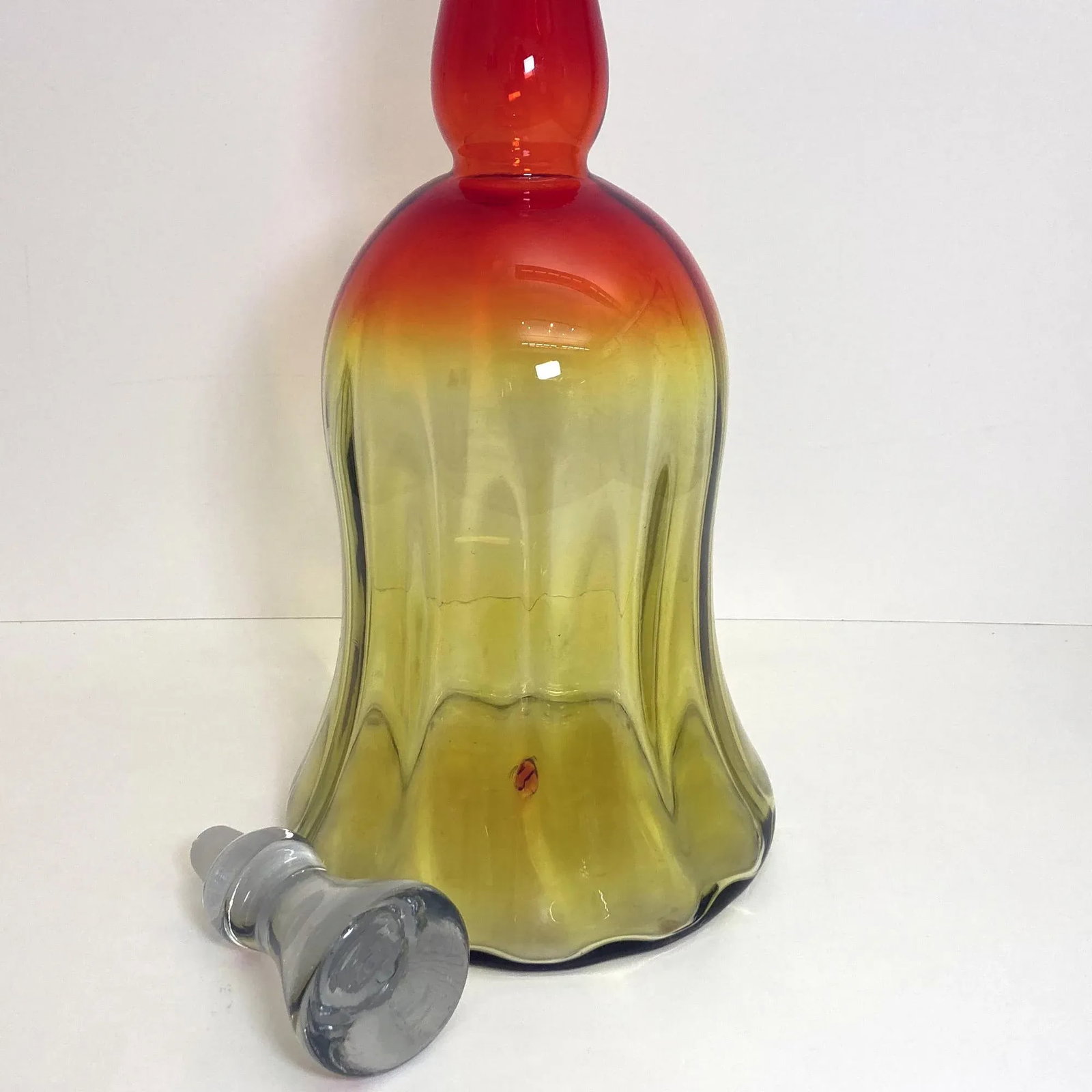 Mid-Century Blenko Amberina Bell Shape Decanter - 9