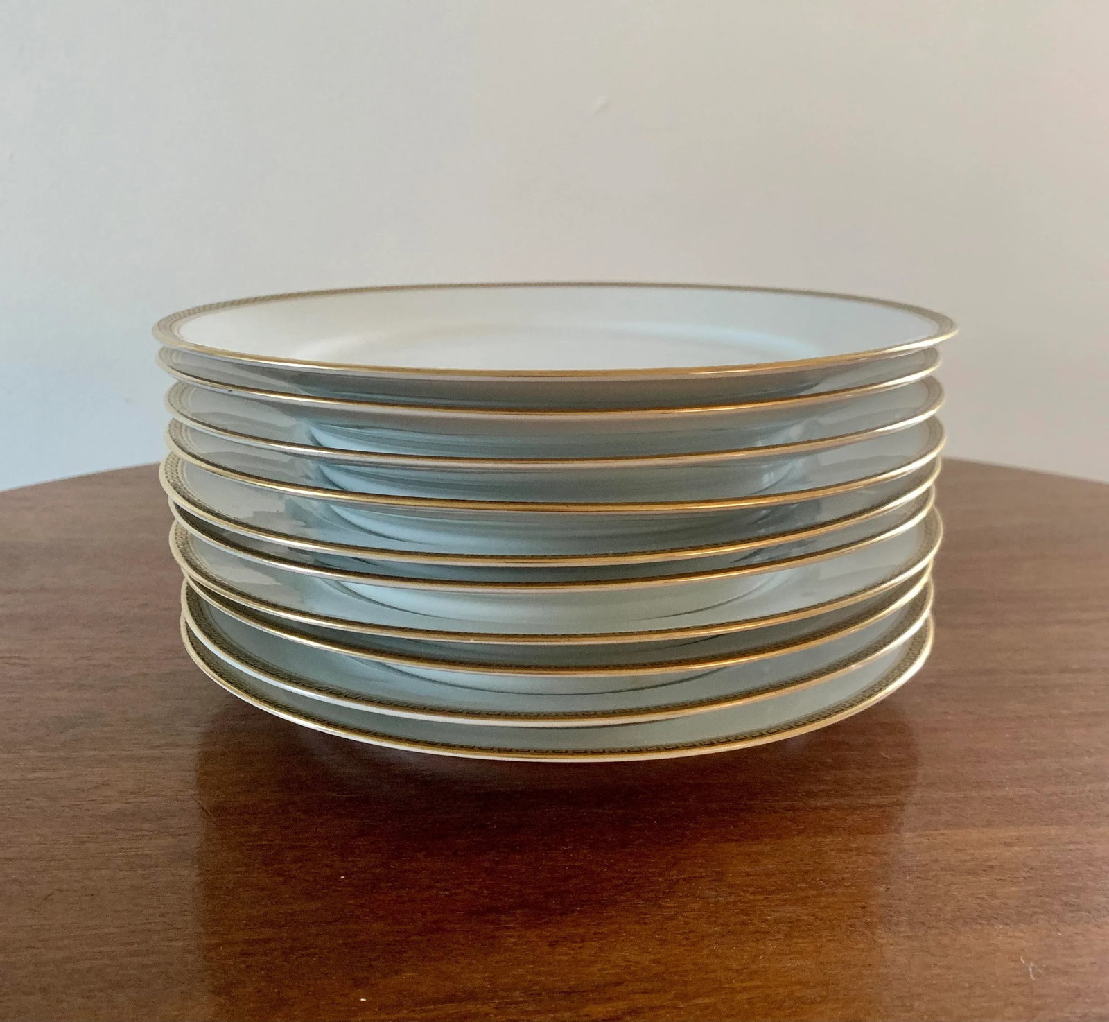 Antique German Greek Key Rimmed Luncheon Plates by Kpm, 1920s - 2