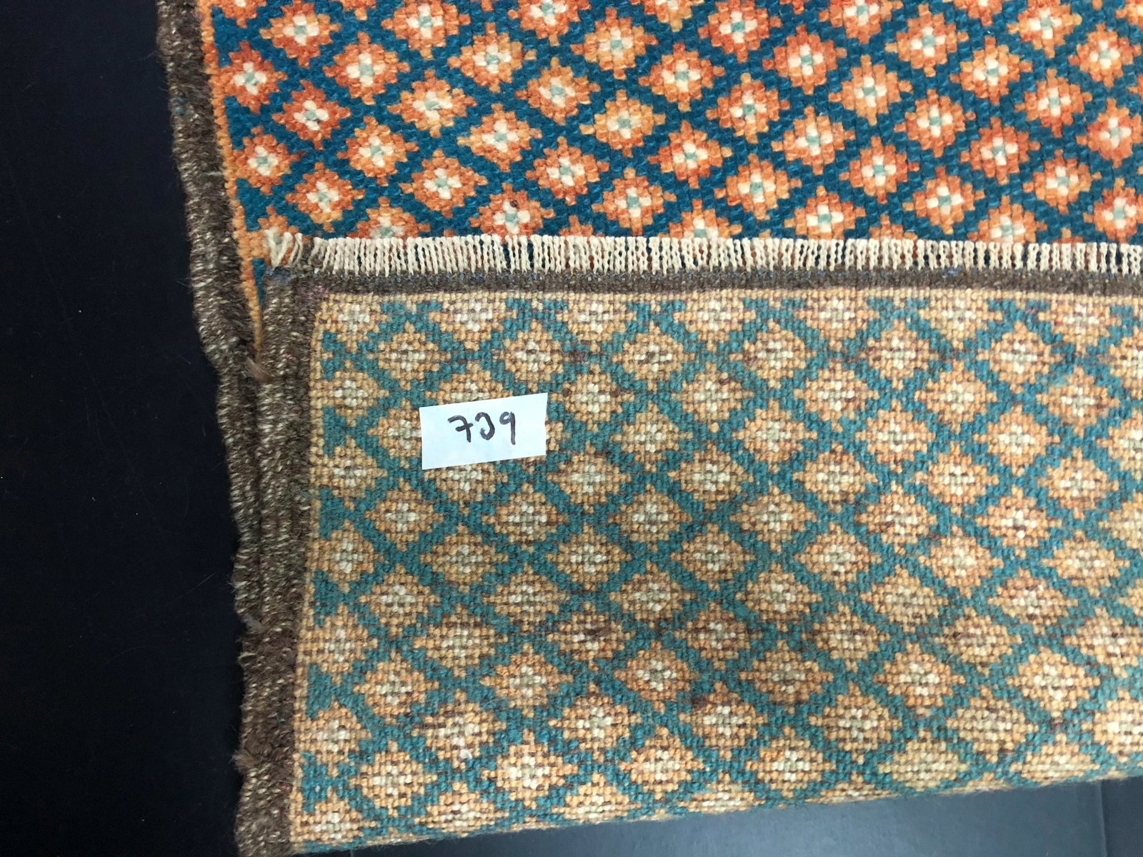 1960s Vintage Geometric Wool Rug - 5