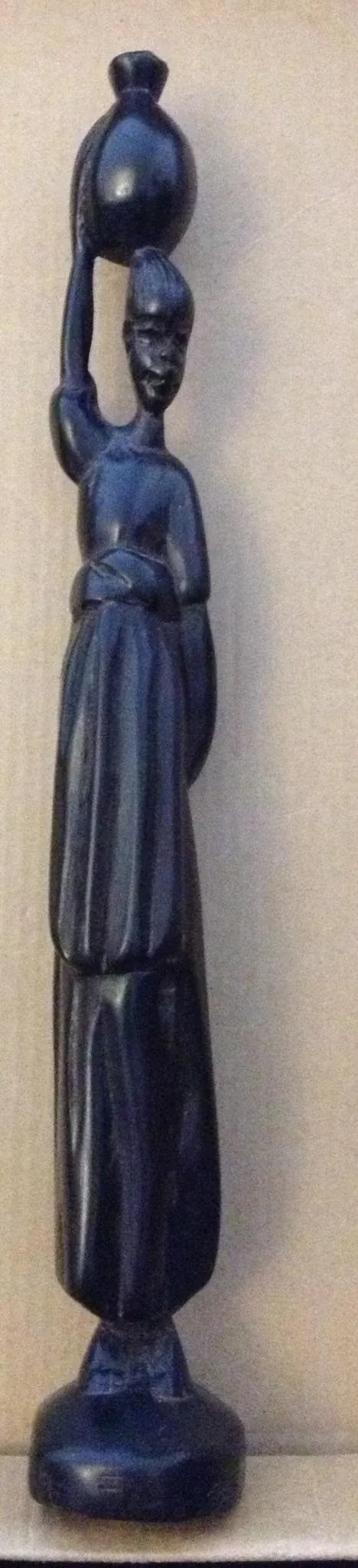 Vintage 1960s Hand Carved Mahogany Wood Carving African Wooden Mother Woman Figure Folk Art Figurine - 7