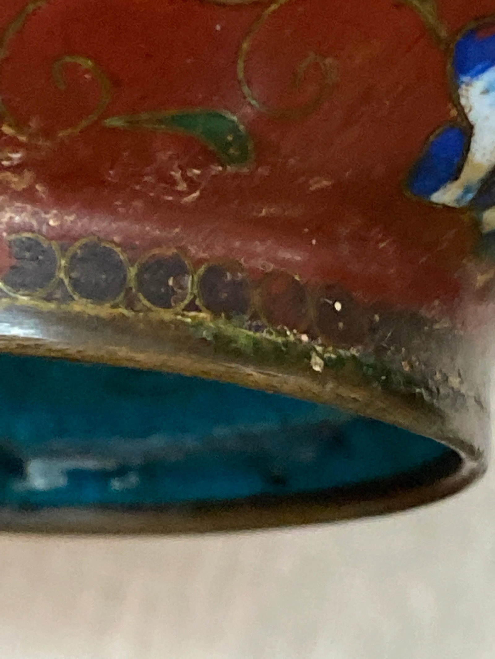 Antique Chinese Cloisonne Brush Pot - 10