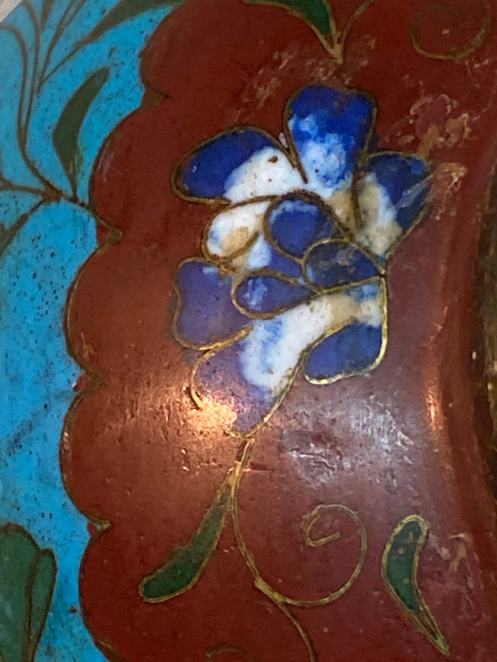 Antique Chinese Cloisonne Brush Pot - 12