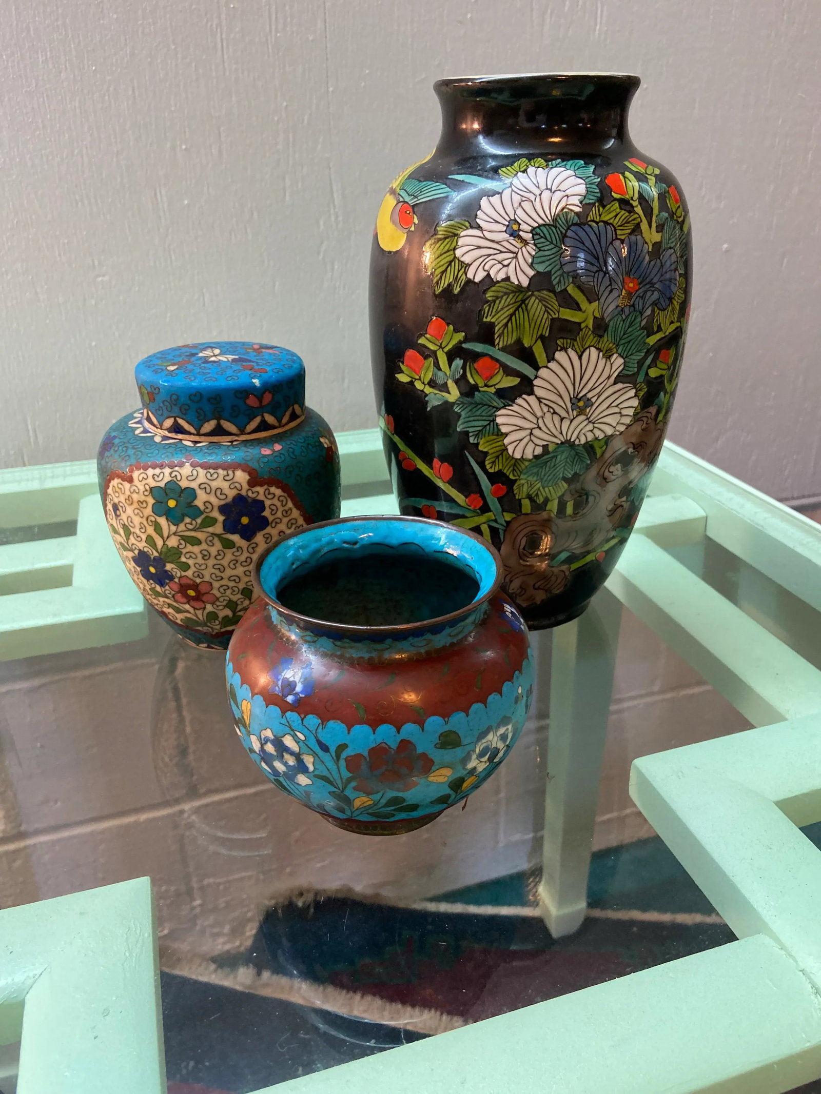 Antique Chinese Cloisonne Brush Pot - 6