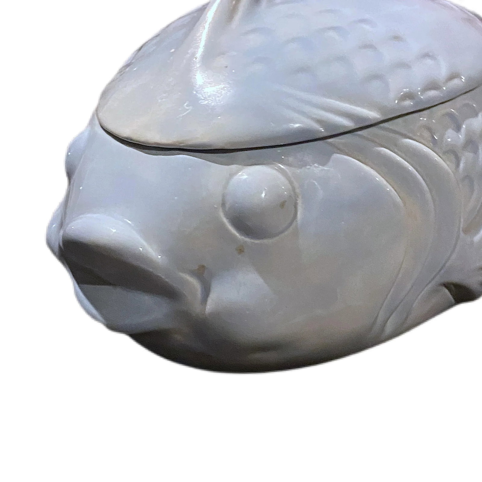 Vintage Figurative Blue Fish Lidded Serving Dish - 4
