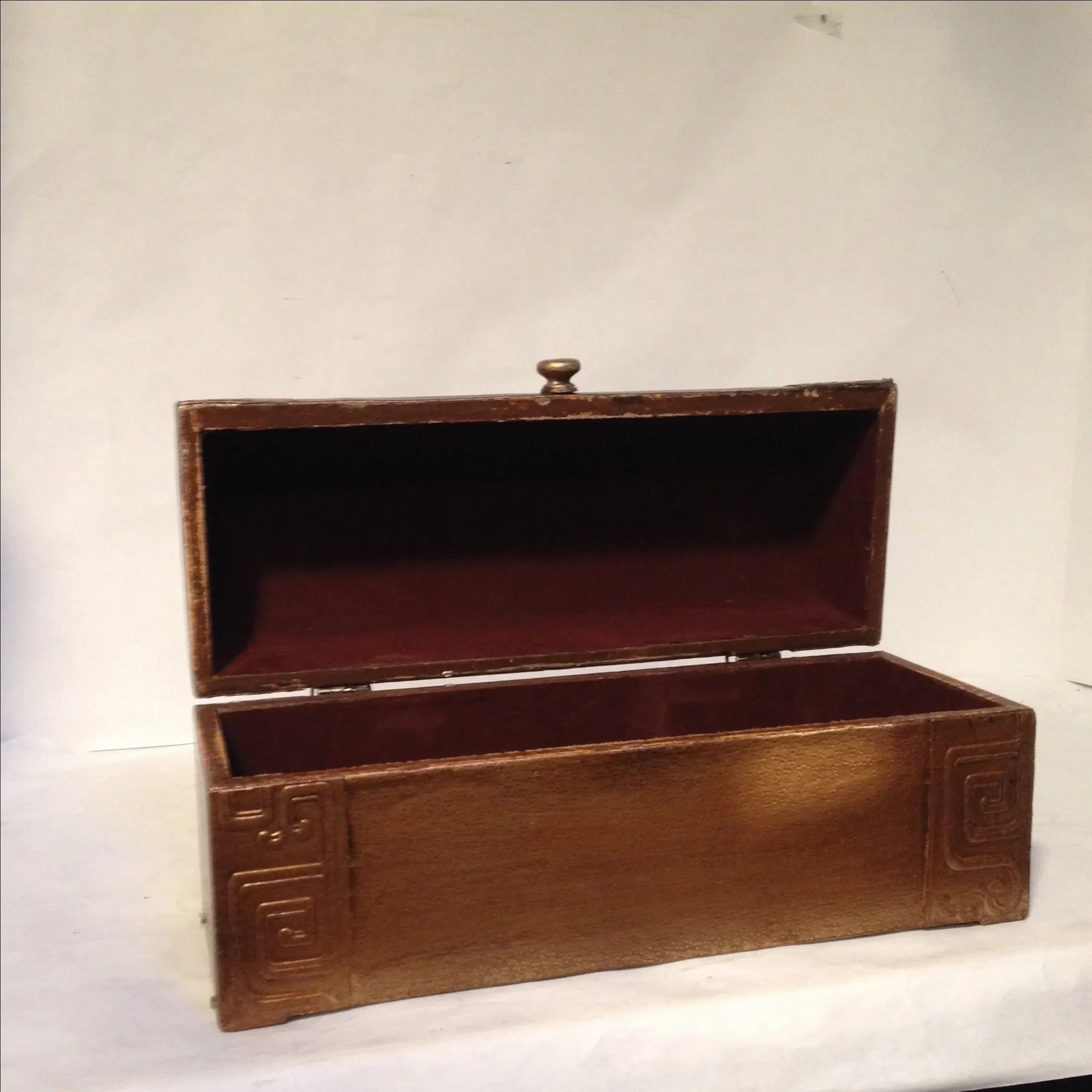 Sarreid Copper Leather Chest - 10