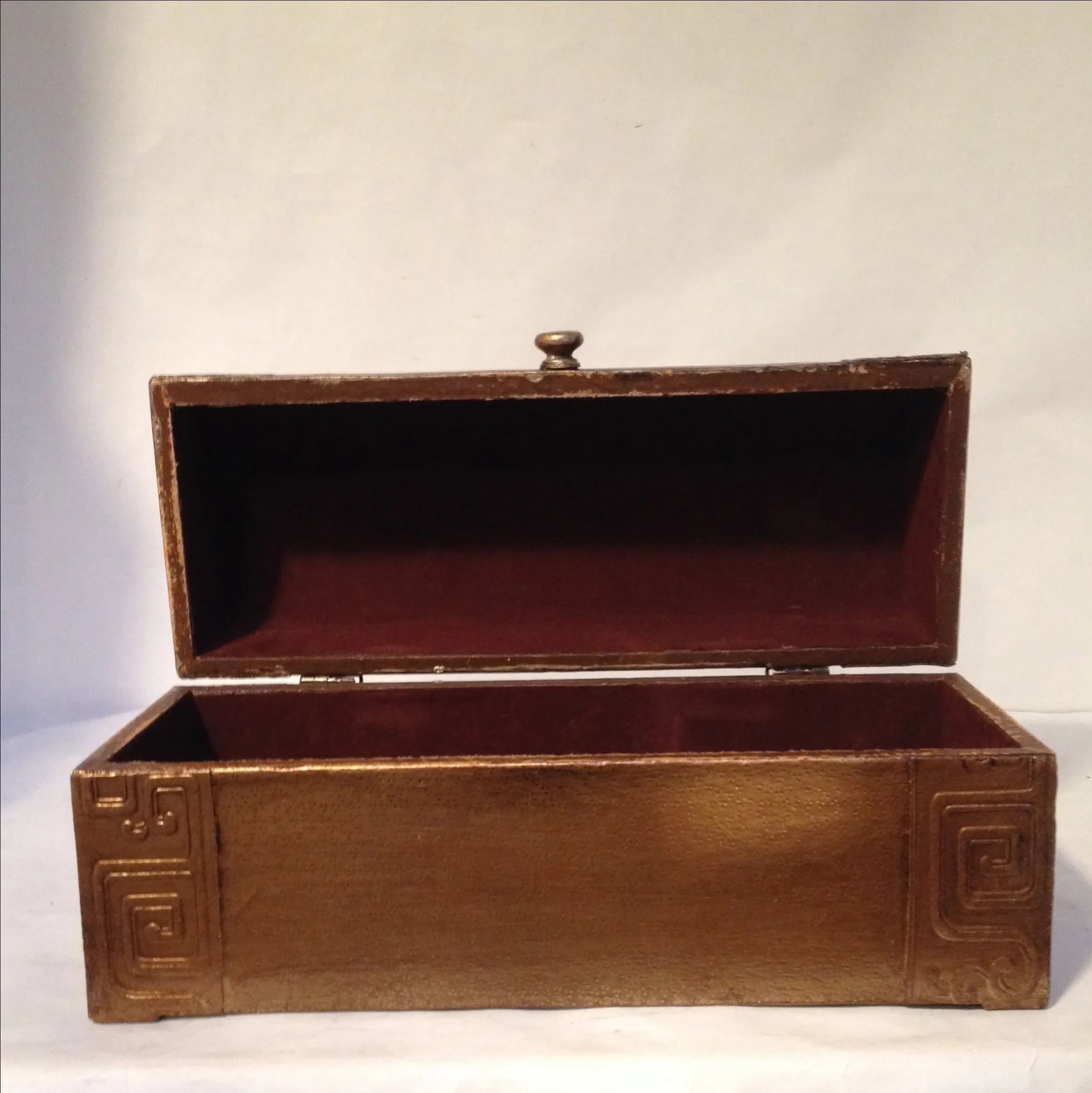 Sarreid Copper Leather Chest - 5