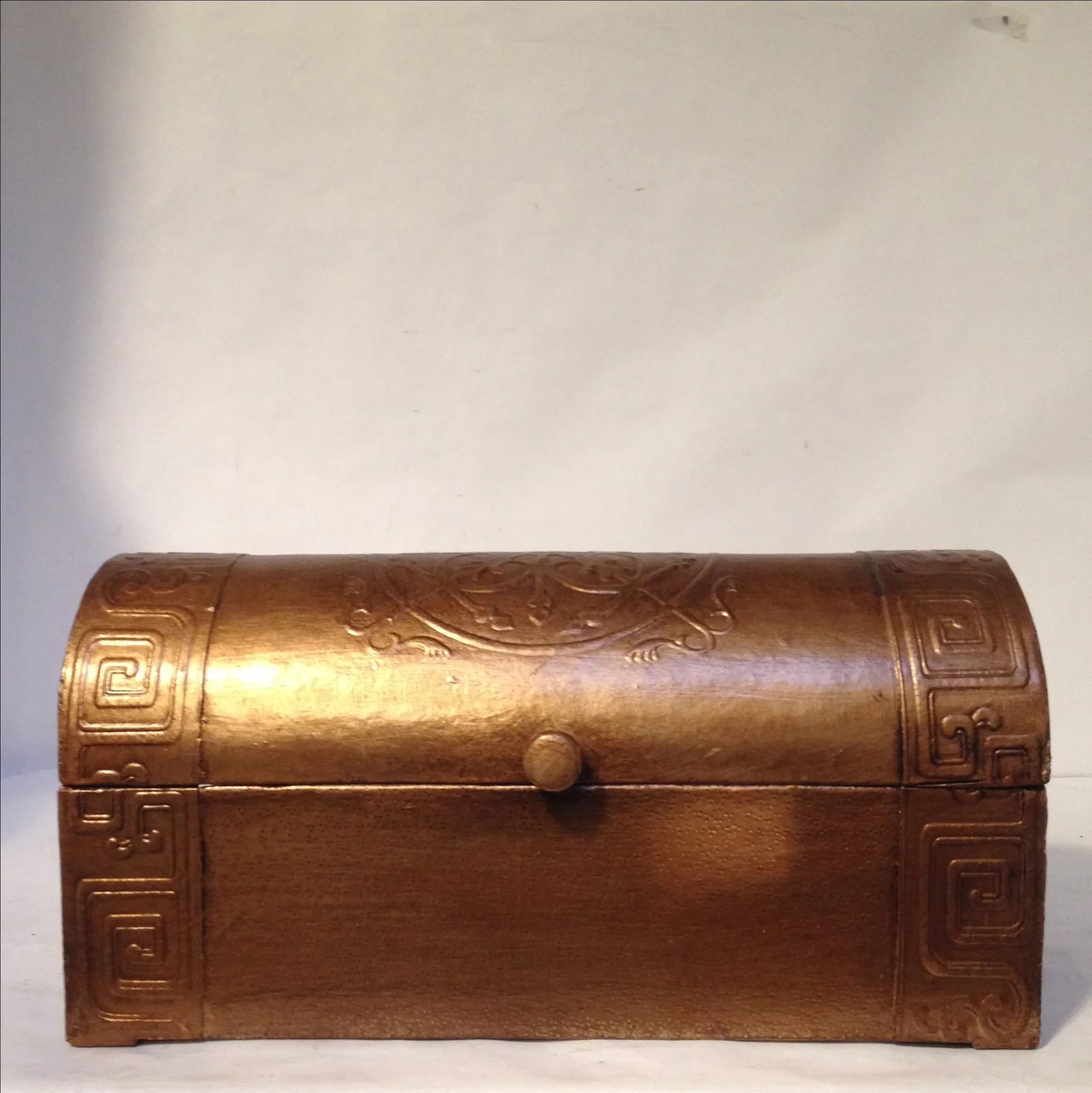 Sarreid Copper Leather Chest - 9