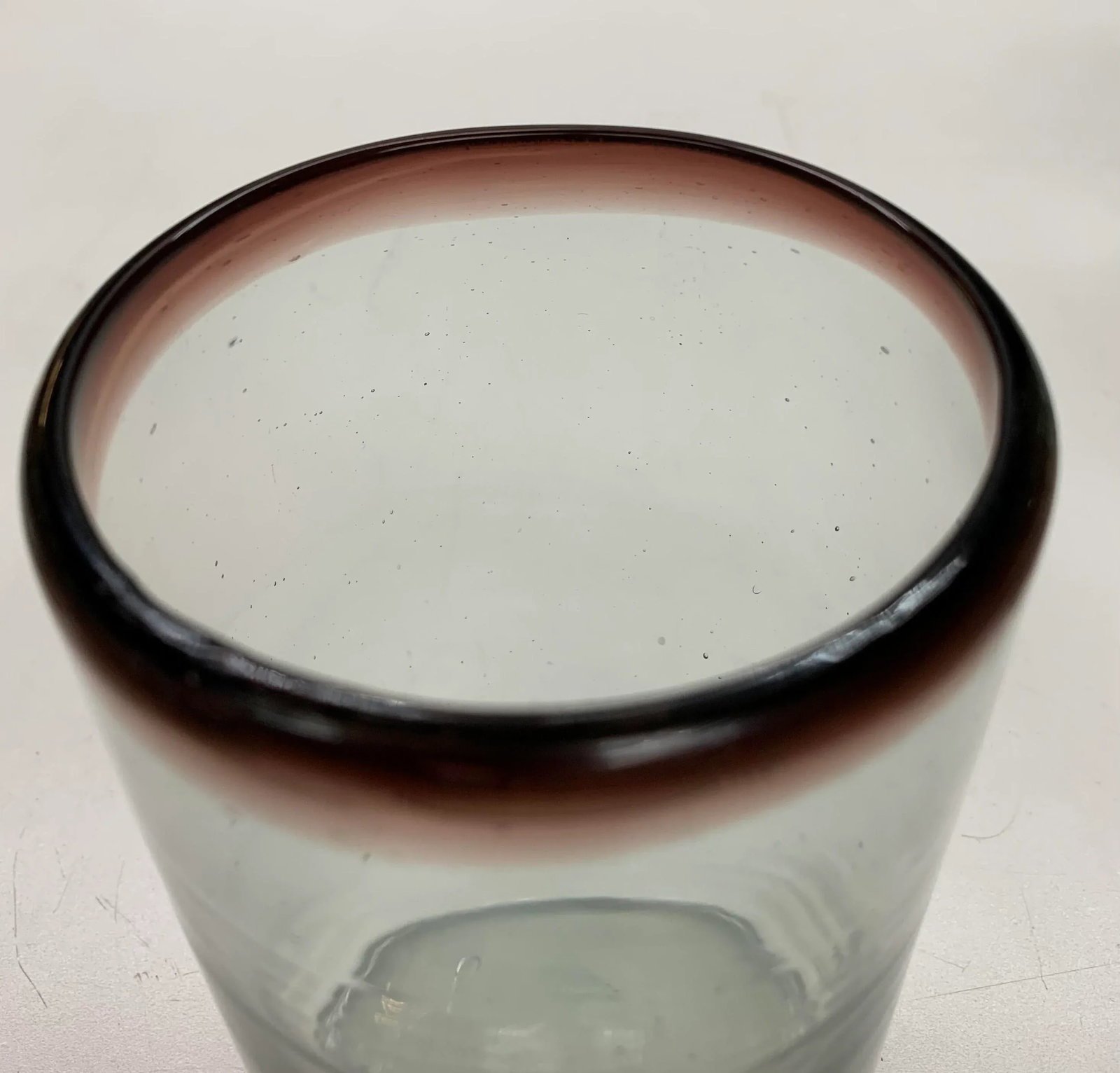 Vintage Mexican Glassware With Wine Red Trim - Set of 11 - 4