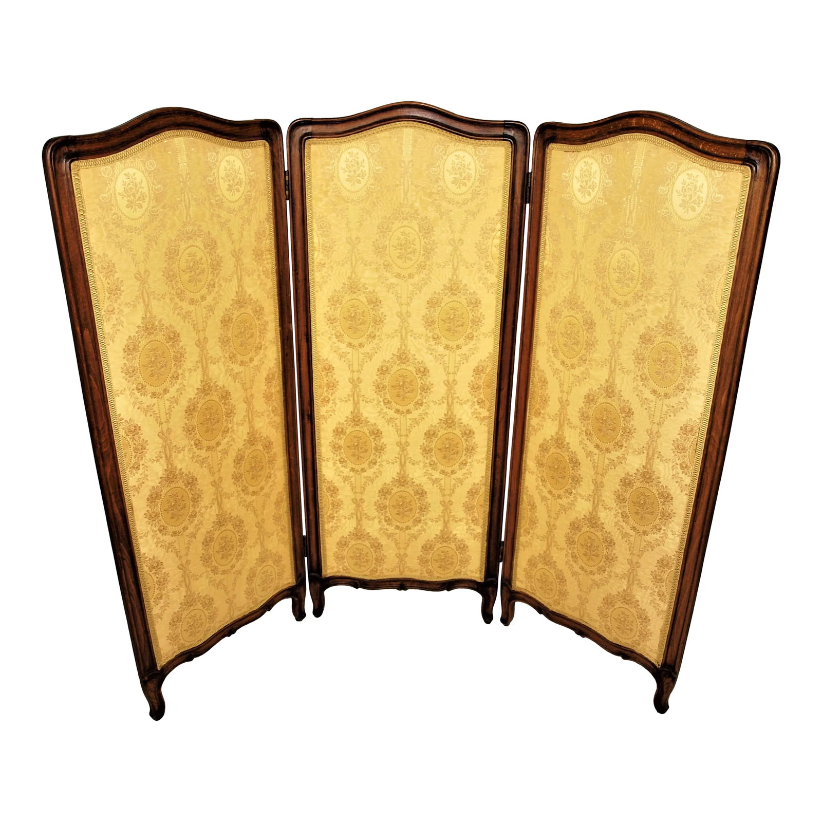 Antique French Three Panel Upholstered Two-Sided Screen (1 of 7)